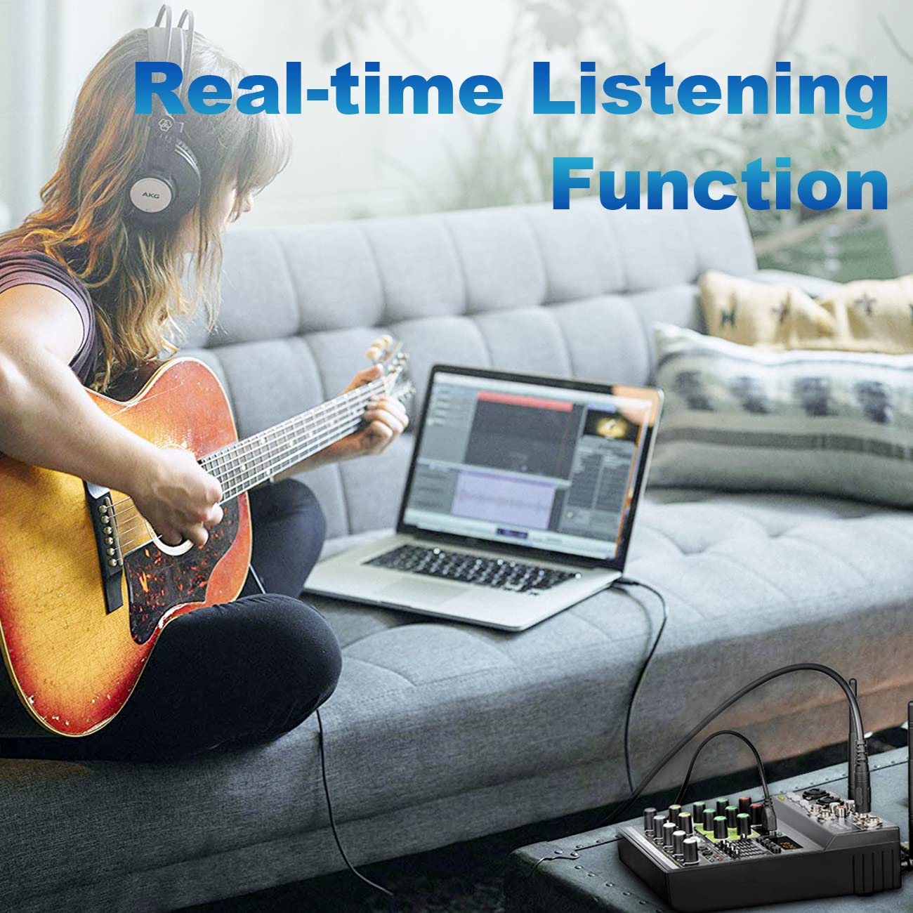BO4-M Portable Karaoke Microphone Mixer System Set - 4 Channel Audio Mixer with Dual Wireless Mics, Bluetooth MP3 USB Connectivity for Smart TV, PC, KTV - Perfect for Home Theater, Parties & Professional Singing Performances