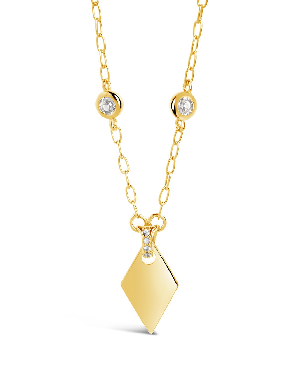 Elegant Louise Stationed CZ & Pointed Pendant Necklace | Sparkling Cubic Zirconia Jewelry for Women | Perfect for Evening Parties, Weddings & Special Occasions