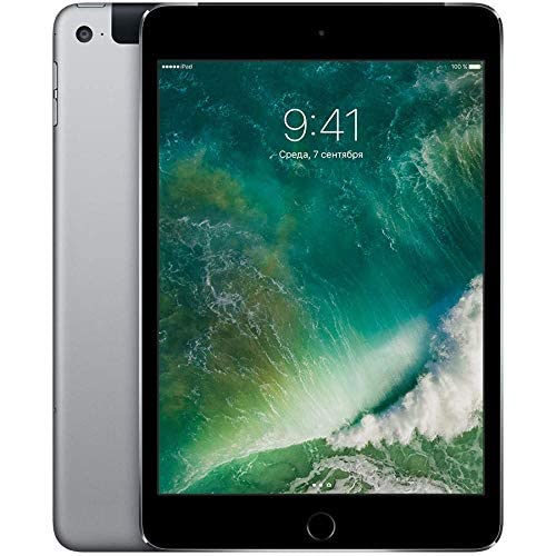 Apple iPad Mini 4 128GB Space Gray - WiFi + Cellular (Renewed) - Portable Tablet for Work, Travel & Entertainment