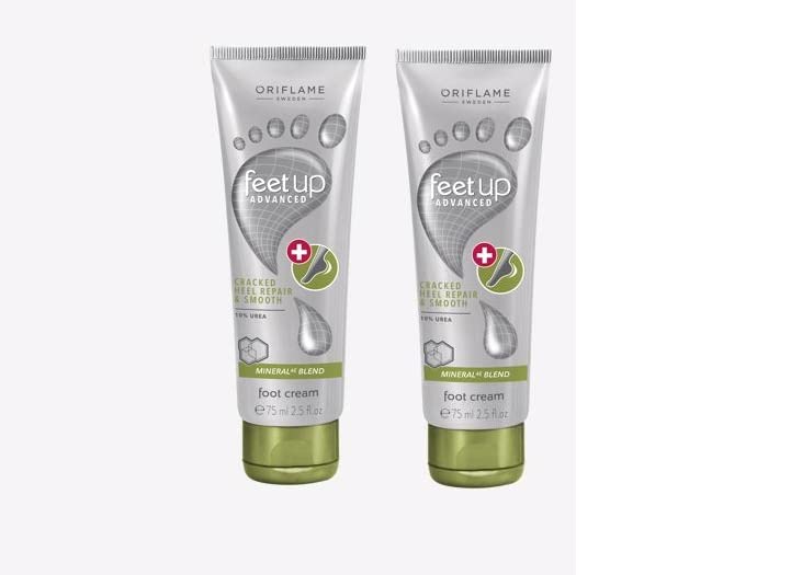 Advanced Cracked Heel Repair Foot Cream - Ultra Moisturizing Treatment for Dry, Rough Feet - Pack of 2 (75ml x 2) - Perfect for Overnight Healing & Softening Feet at Home or Spa