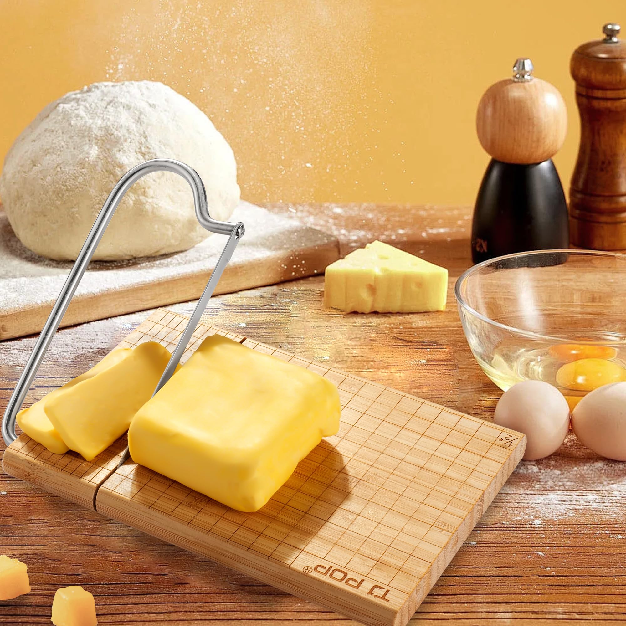 Premium Bamboo Cheese Board with Stainless Steel Blade - 10