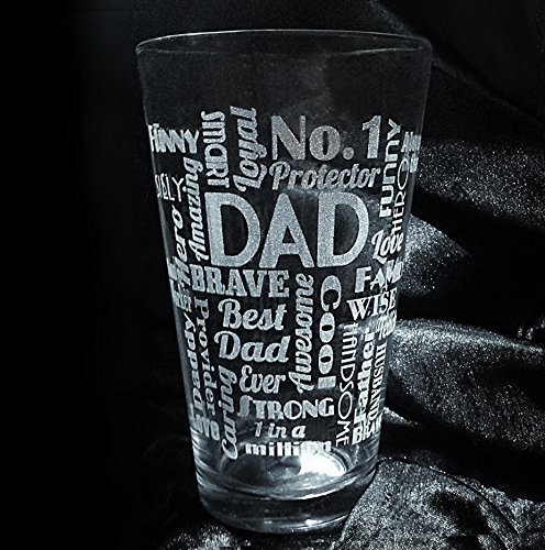 Personalized Dad Beer Glass with Engraved 'Bank of Dad' Wallet Card - 16oz Custom Pub Glass Gift Set for Father's Day, Birthday & Retirement - Perfect for Dads Who Love Whiskey, Beer & Special Occasions