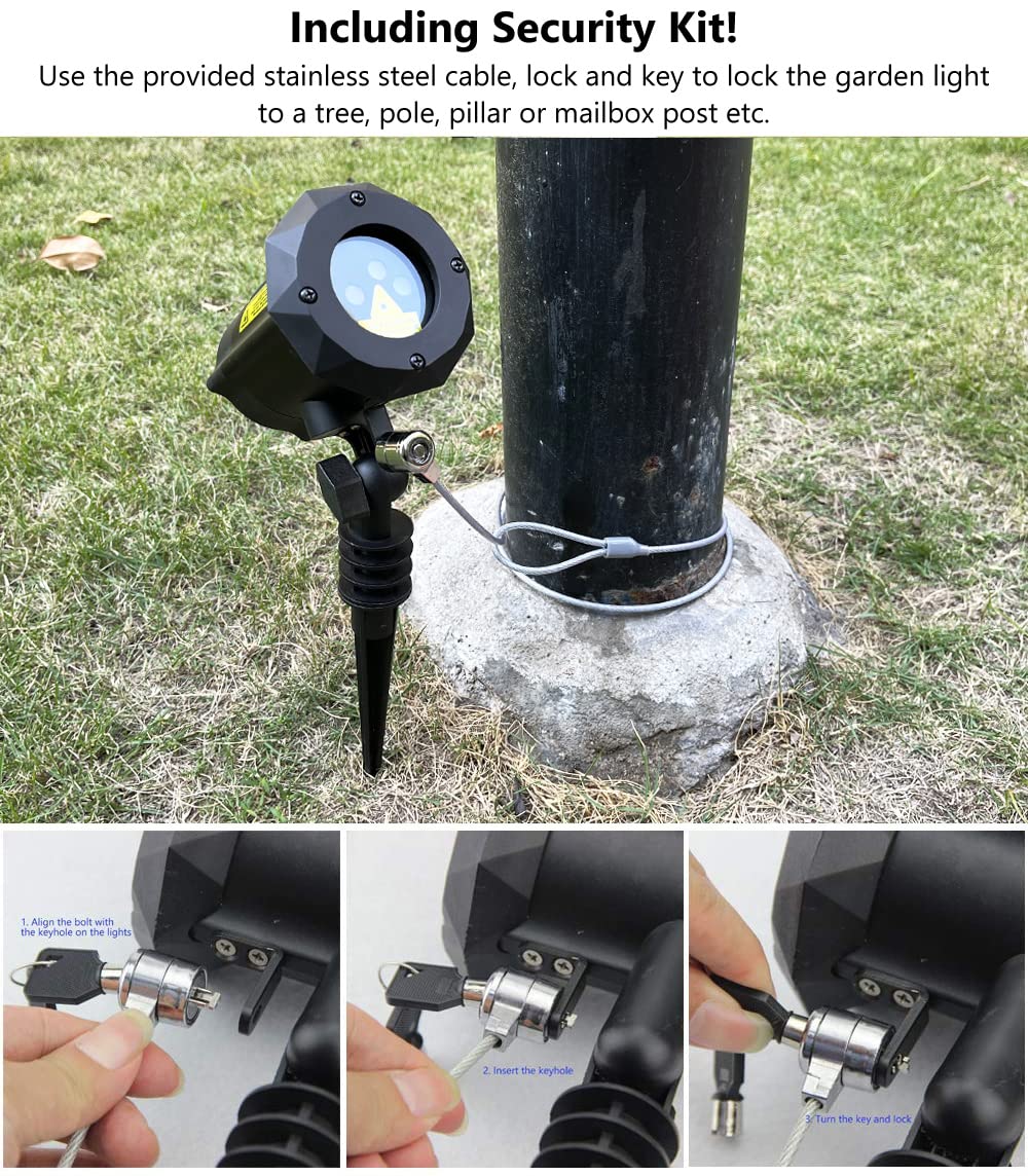 Poeland Solar Garden Lights with Moving Laser Projection - Firefly Star Projector for Outdoor Christmas Decor, Patio, Yard, and Landscape Lighting