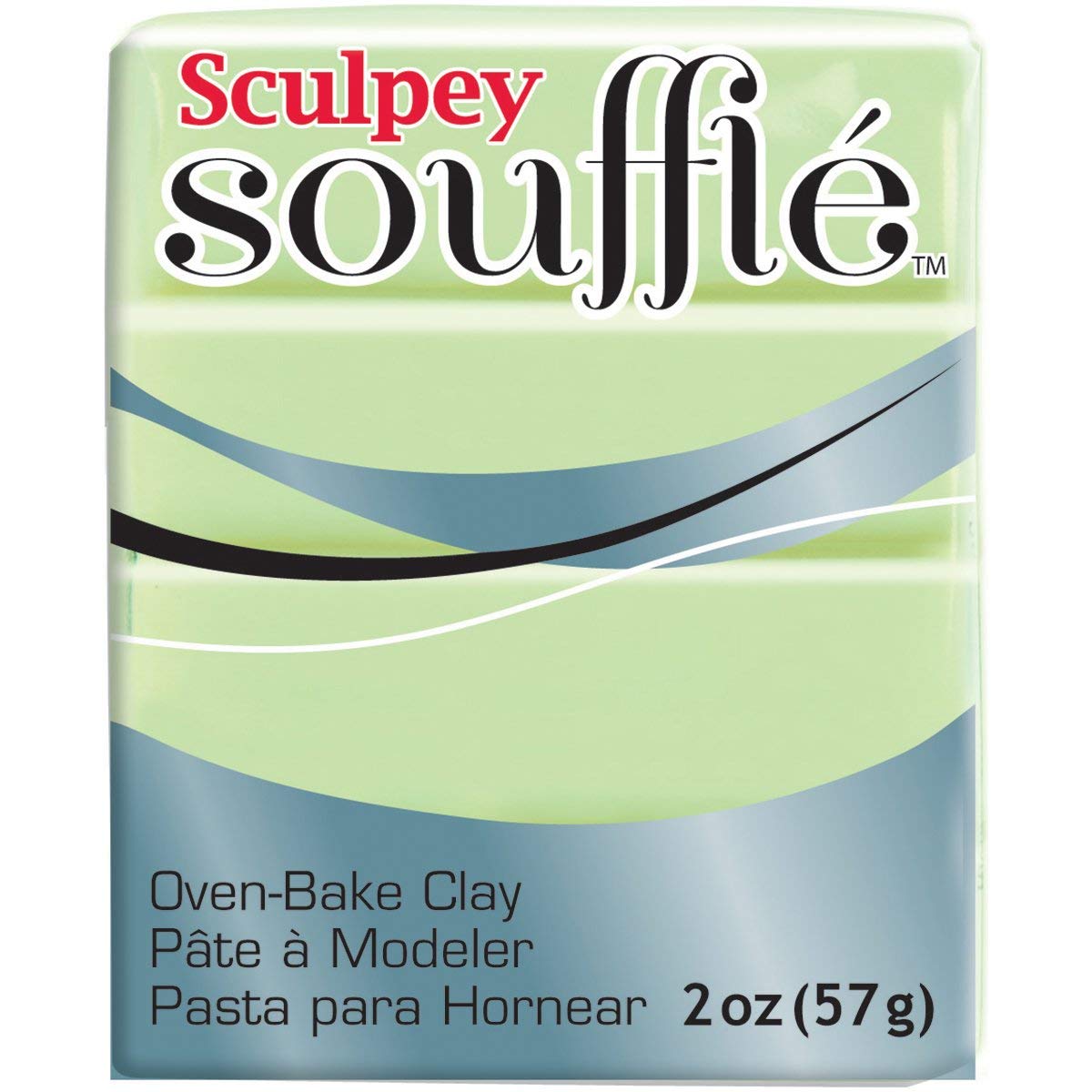 Sculpey Soufflé Polymer Oven-Bake Clay - Pistachio Green, Non-Toxic, 1.7 oz Bar | Premium Lightweight Modeling Clay for Jewelry Making, DIY Crafts, Holiday Decorations & Mixed Media Art Projects | Perfect for Handmade Earrings, Christmas Ornaments & Creative Art Projects