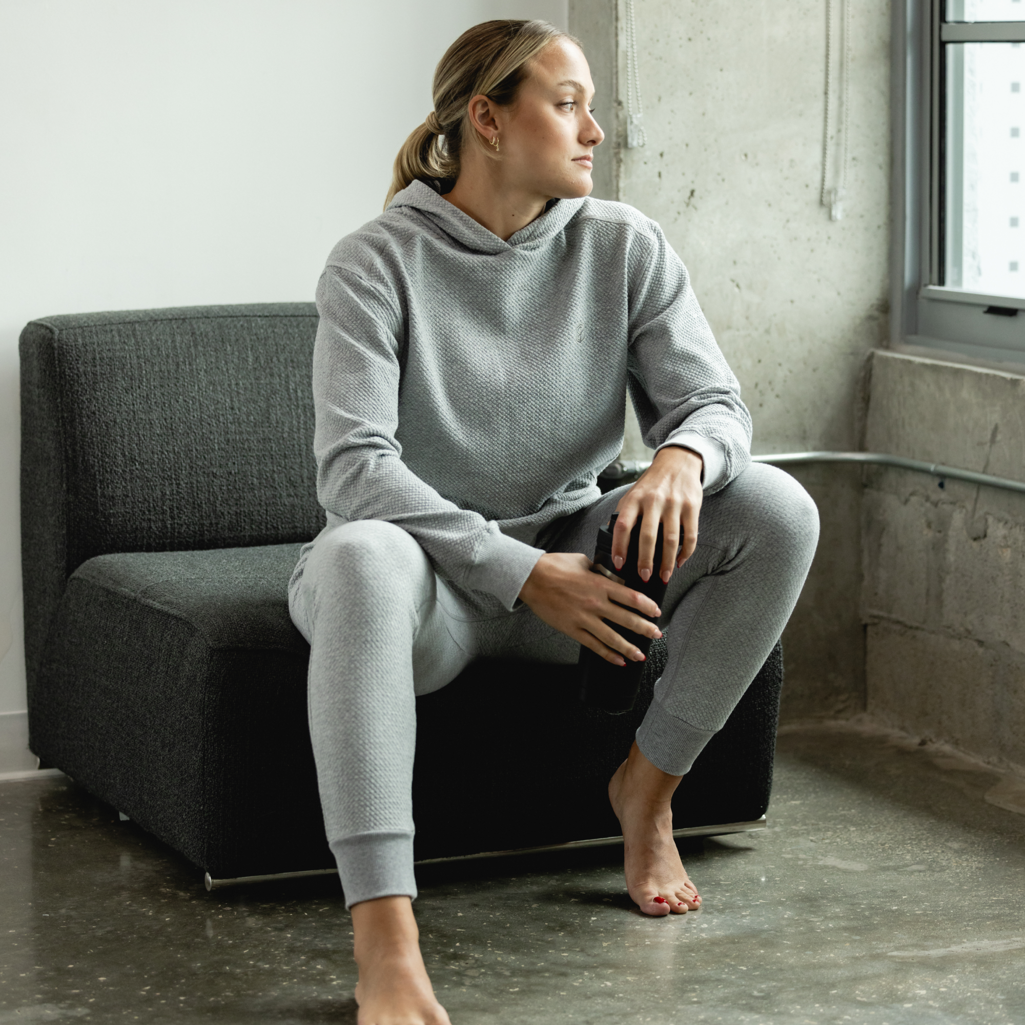 Women's Cloud Jogger Set - Soft Lounge Pants & Hoodie Outfit in Paloma Grey | Comfortable Athleisure Wear for Yoga, Running & Casual Loungewear