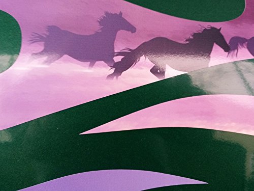 Flame Decals - Running Horse Design - 6 Piece Full Size Vinyl Sticker Set for Cars & Trucks - Custom Color Options (Purple) - Perfect for Vehicle Customization & Personalization