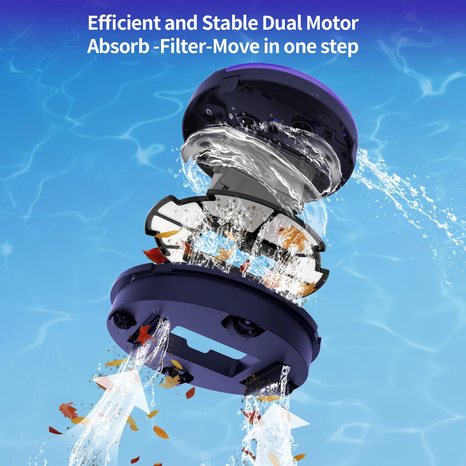 X1 2024 New Cordless Robotic Pool Cleaner - Dual Motor, Self-Parking, 5200mAh Battery, 120 Min Runtime for Above/In-Ground Pools Up to 914 Sq Ft - Ideal for Weekly Pool Maintenance & Debris Removal