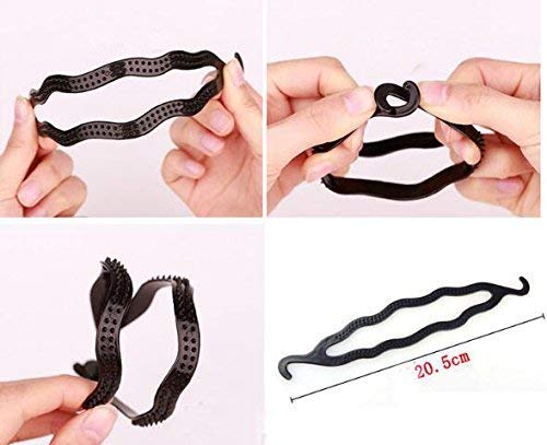 APSAMBR-4 Piece Bun Clip Hair Donut Maker Set - Magic Twist & Tie Curler Sponge for Perfect Buns | Hair Styling Tool for Women & Girls | Great for Weddings, Prom & Everyday Hairstyles