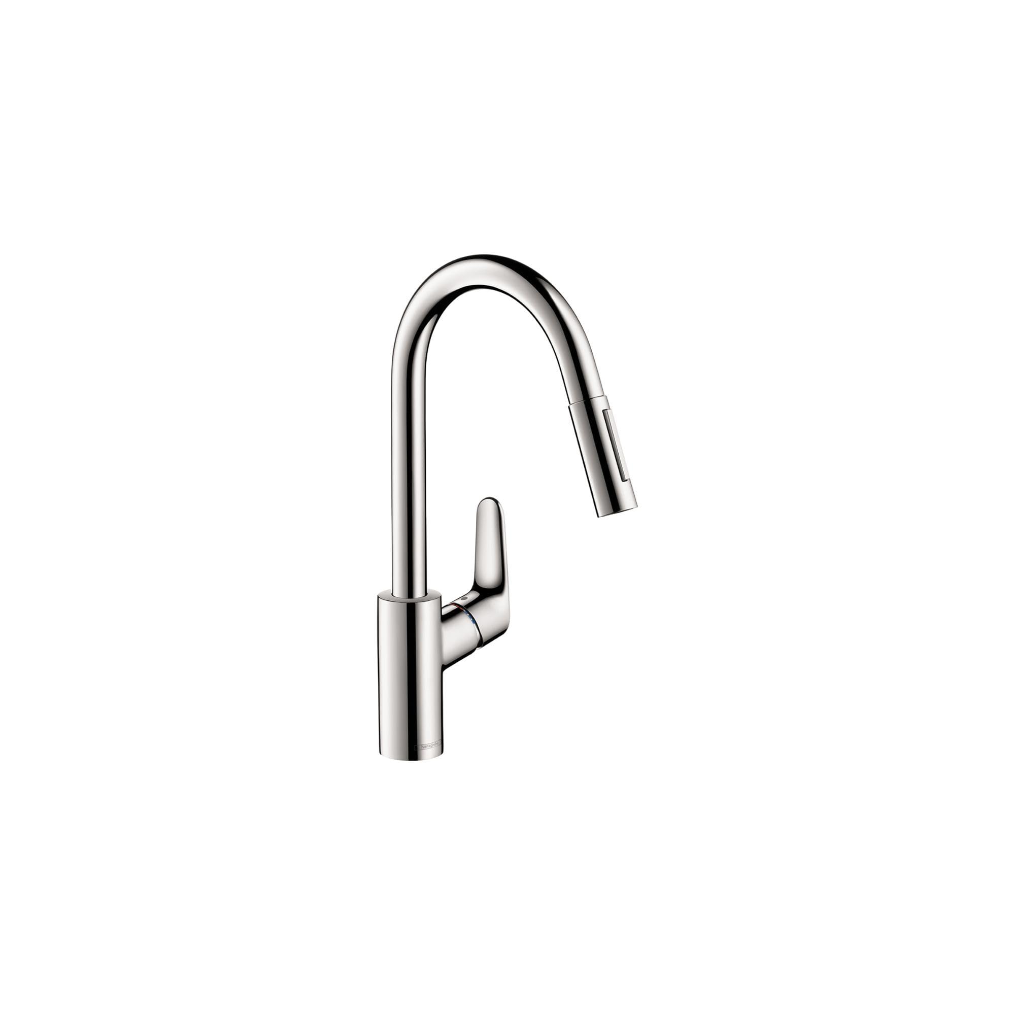 Hansgrohe Focus Chrome High Arc Pull-Down Kitchen Faucet with Magnetic Docking Spray Head - 04505000 | Modern Sink Faucet for Easy Dishwashing & Food Prep