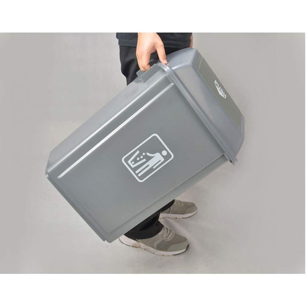 23L Gray Plastic Trash Can with Lid - Indoor/Outdoor Garbage Bin for Home, Office, Hotel, Mall & Community - Waste Segregation & Recycling Solution