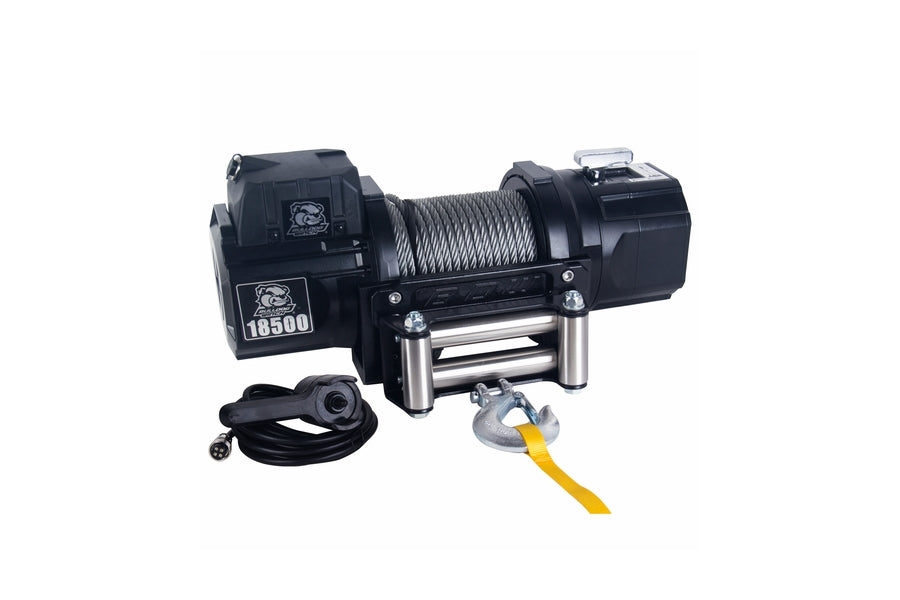 Bulldog Heavy Duty Winch 18500lb with Wire Rope - Off-Road Recovery, Towing, and Vehicle Rescue