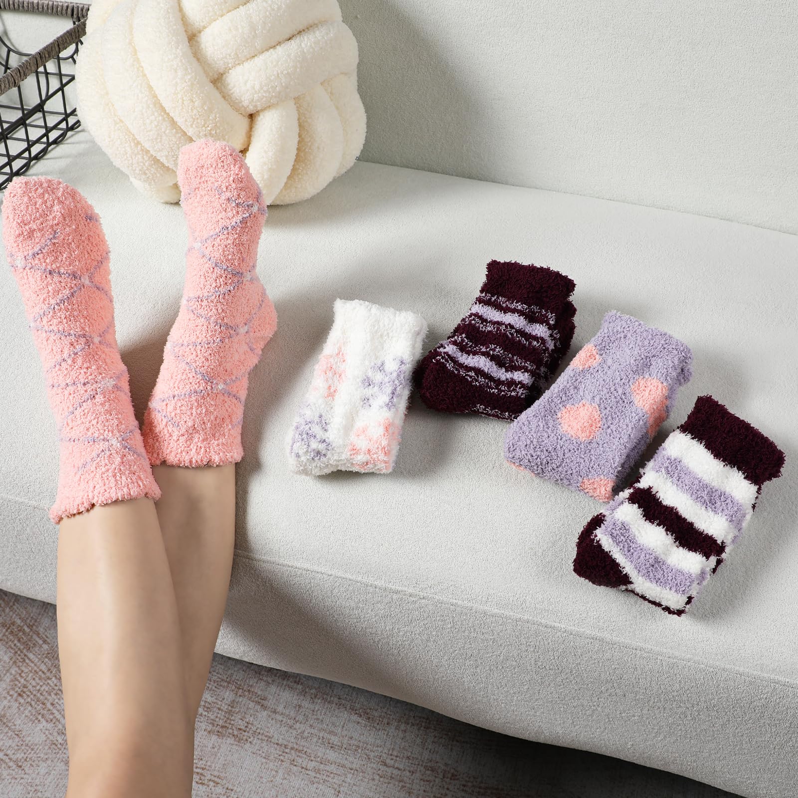 **Passionbility Women's Fuzzy Slipper Socks - Ultra Soft Coral Fleece Winter Warm Socks for Cozy Home & Lounge Wear**