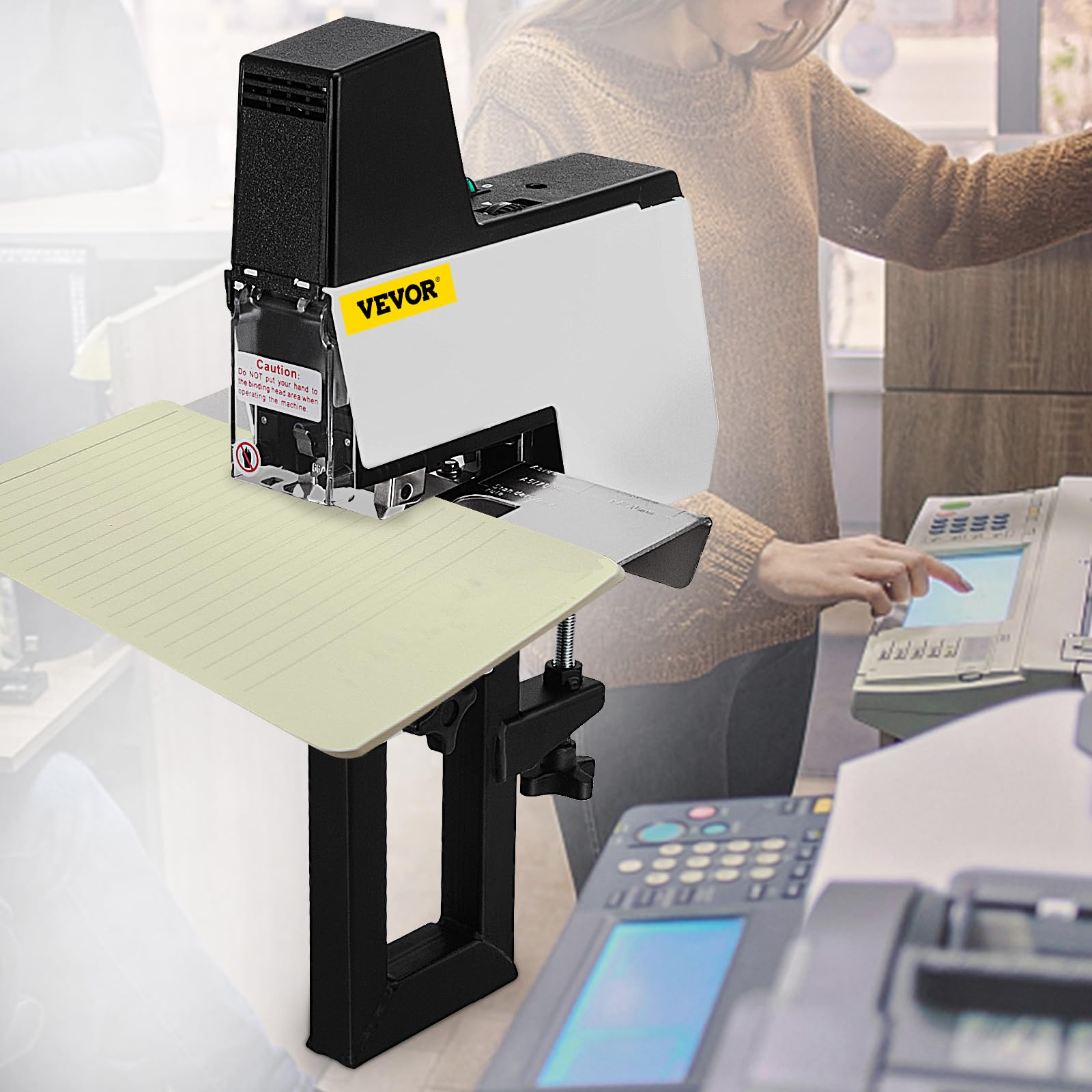VEVOR Electric Stapler Rapid 106 Automatic Saddle Book Binder - Heavy Duty Flat & Book Binding Machine for 2-50 Sheets (110V, Black) - Perfect for Office, School, and Home Document Binding