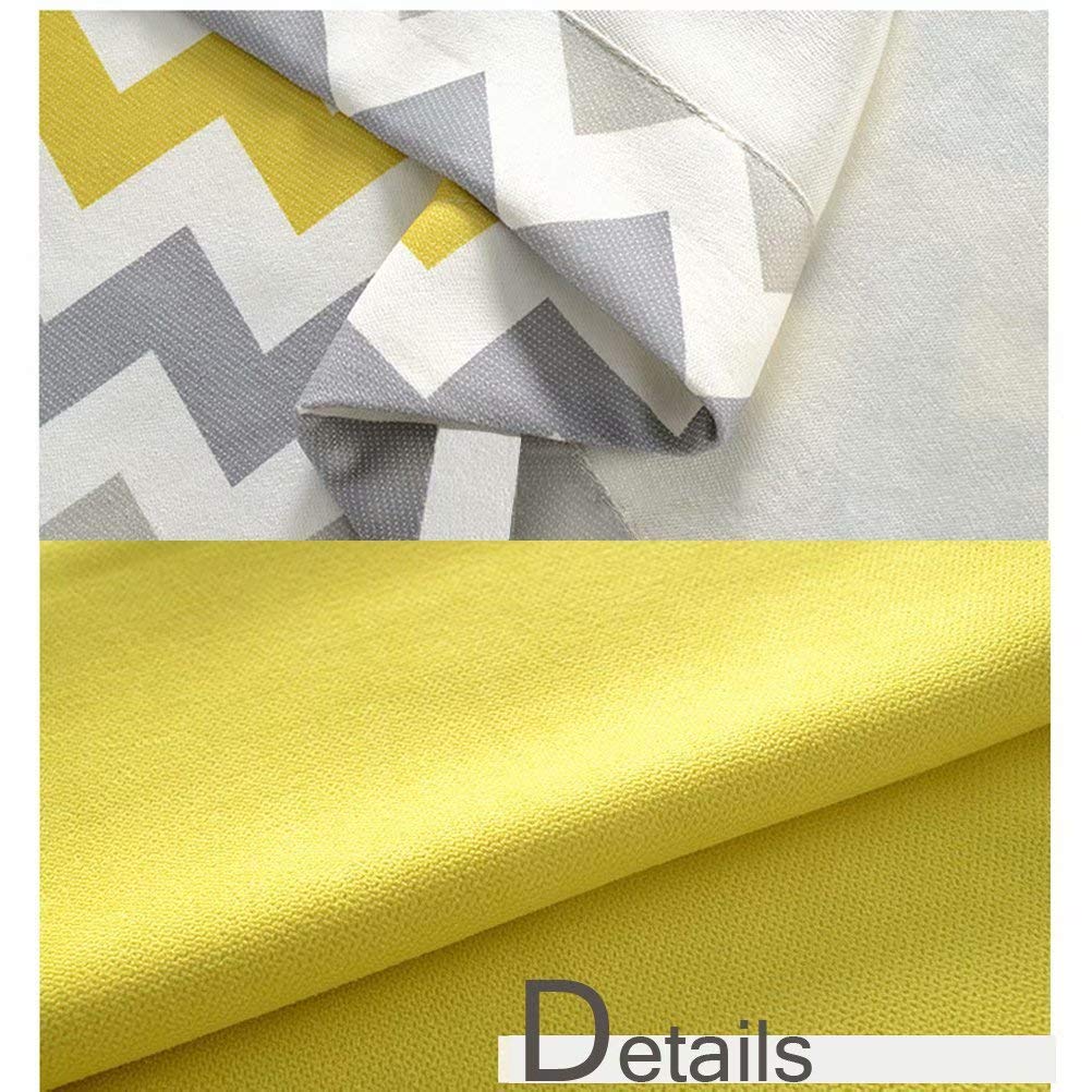 MacoHome Chevron Chenille Blackout Curtains for Bedroom - 2 Panels, Grommet Top, Room Darkening Window Drapes (Yellow Chevron, 100
