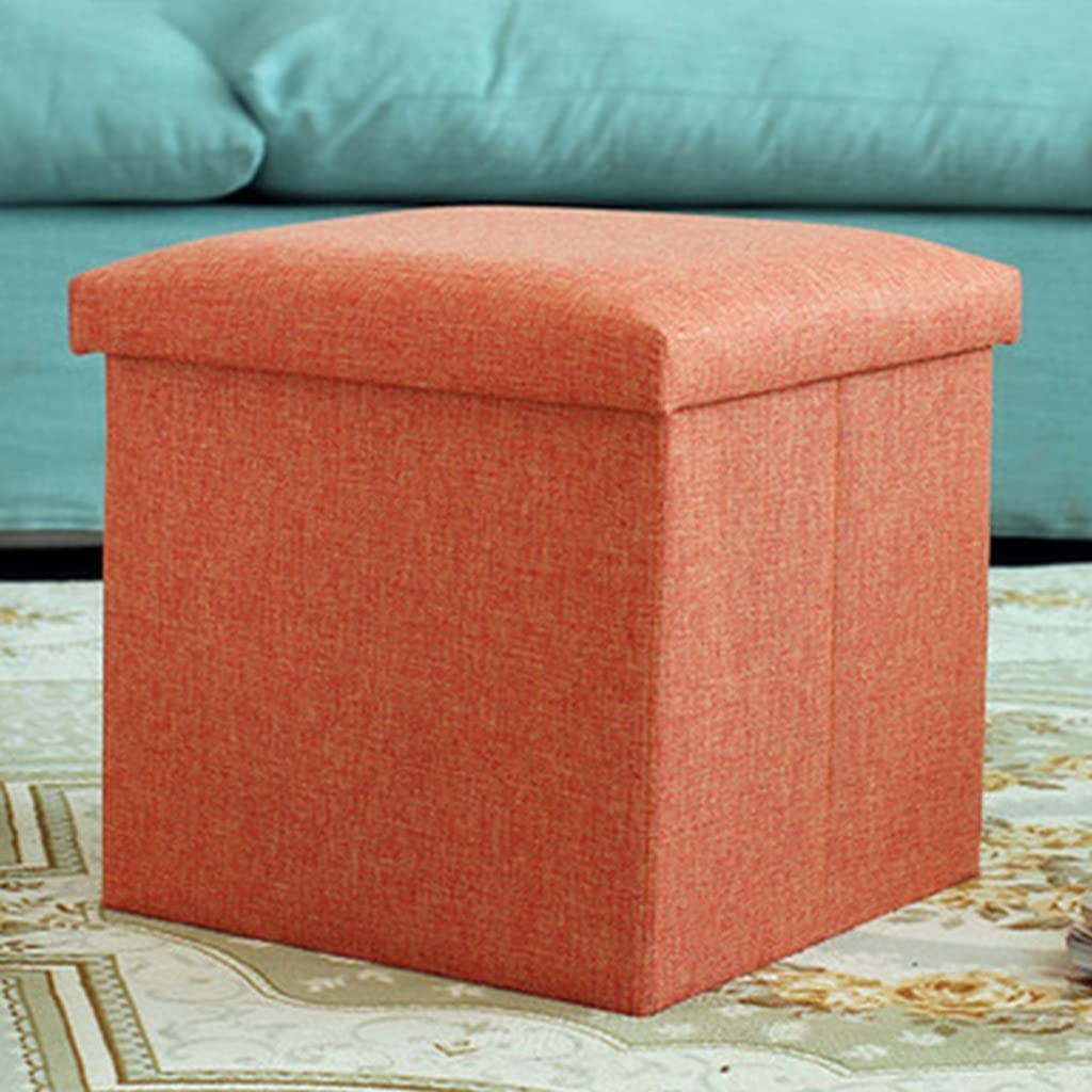GANFANREN 3D Fruit Velvet Folding Storage Stool - Multifunctional Kids Toy Organizer & Footrest - Watermelon Design for Bedroom, Playroom & Nursery Decor