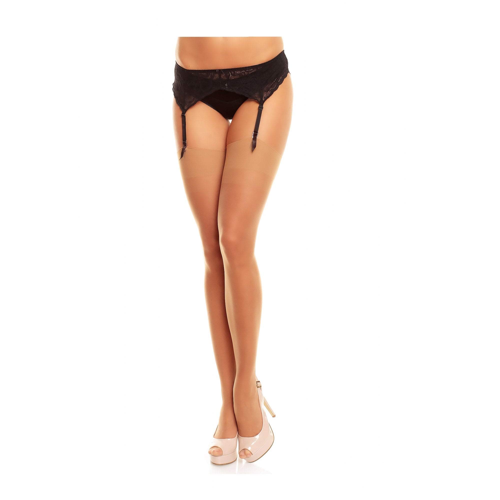 GLAMORY Perfect 20 Plus Size Stockings for Women 2XL (22-24) - Comfortable Thigh High Stockings for Curvy Women - Perfect for Cosplay, Halloween Costumes & Special Occasions