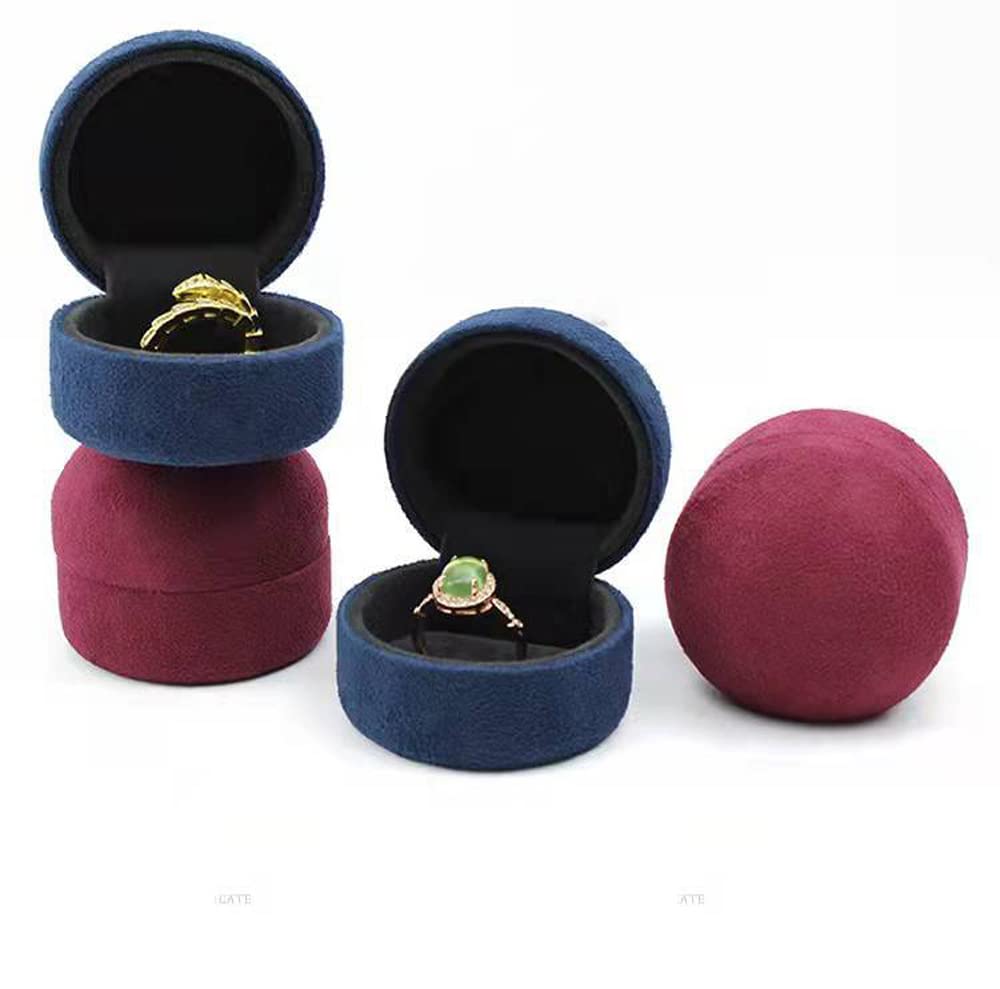 Velvet Jewelry Box Set - Single Ring Gift Box for Engagement, Wedding, Proposal, Birthday & Anniversary - Premium Blue Velvet Ring Case - Perfect for Proposal Surprises, Bridal Jewelry Storage & Romantic Gift Giving