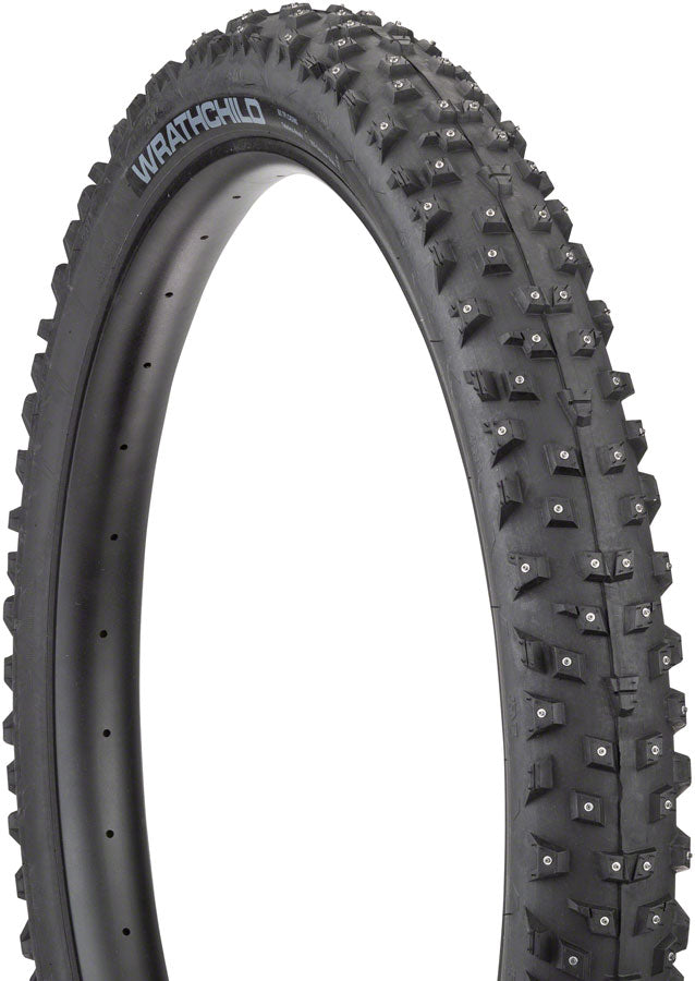 45NRTH Wrathchild Winter Bike Tire 27.5 x 3.0 Tubeless Black 60TPI with 252 Concave Carbide Studs - Extreme Traction for Snow & Ice Cycling, Mountain Biking in Cold Conditions