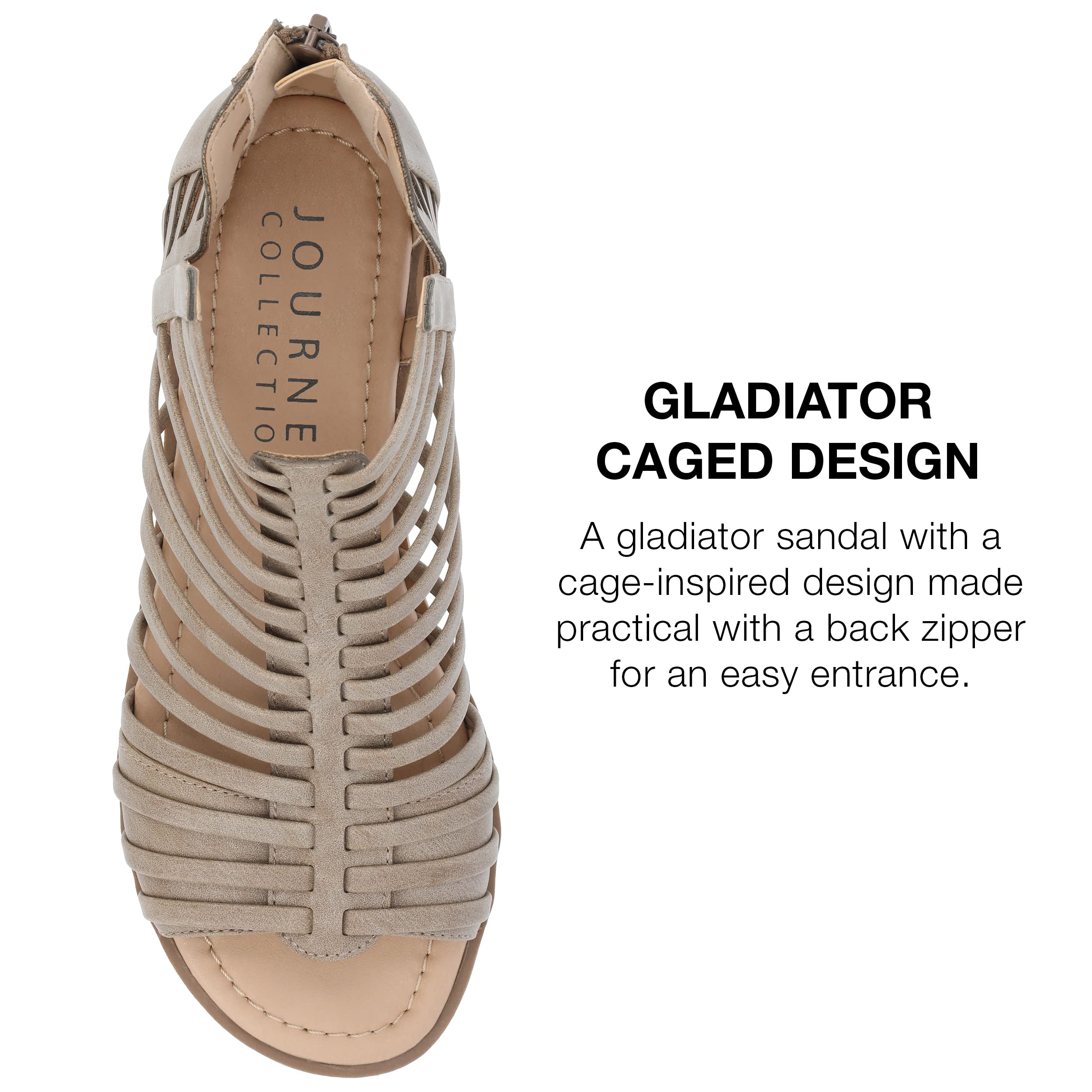 Journee Women's Comfort Foam Delilah Silver Wedge Sandals - Stylish & Cushioned Summer Shoes for Beach, Vacation & Casual Outings