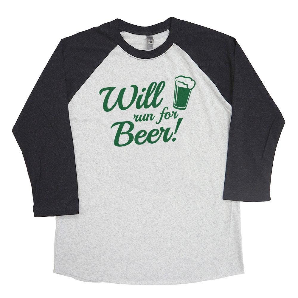 Funny St. Patrick's Day Unisex Raglan Baseball Tee - Spunky Pineapple Beer Running Graphic - Perfect for Irish Pub Crawls & St. Paddy's Day Parties