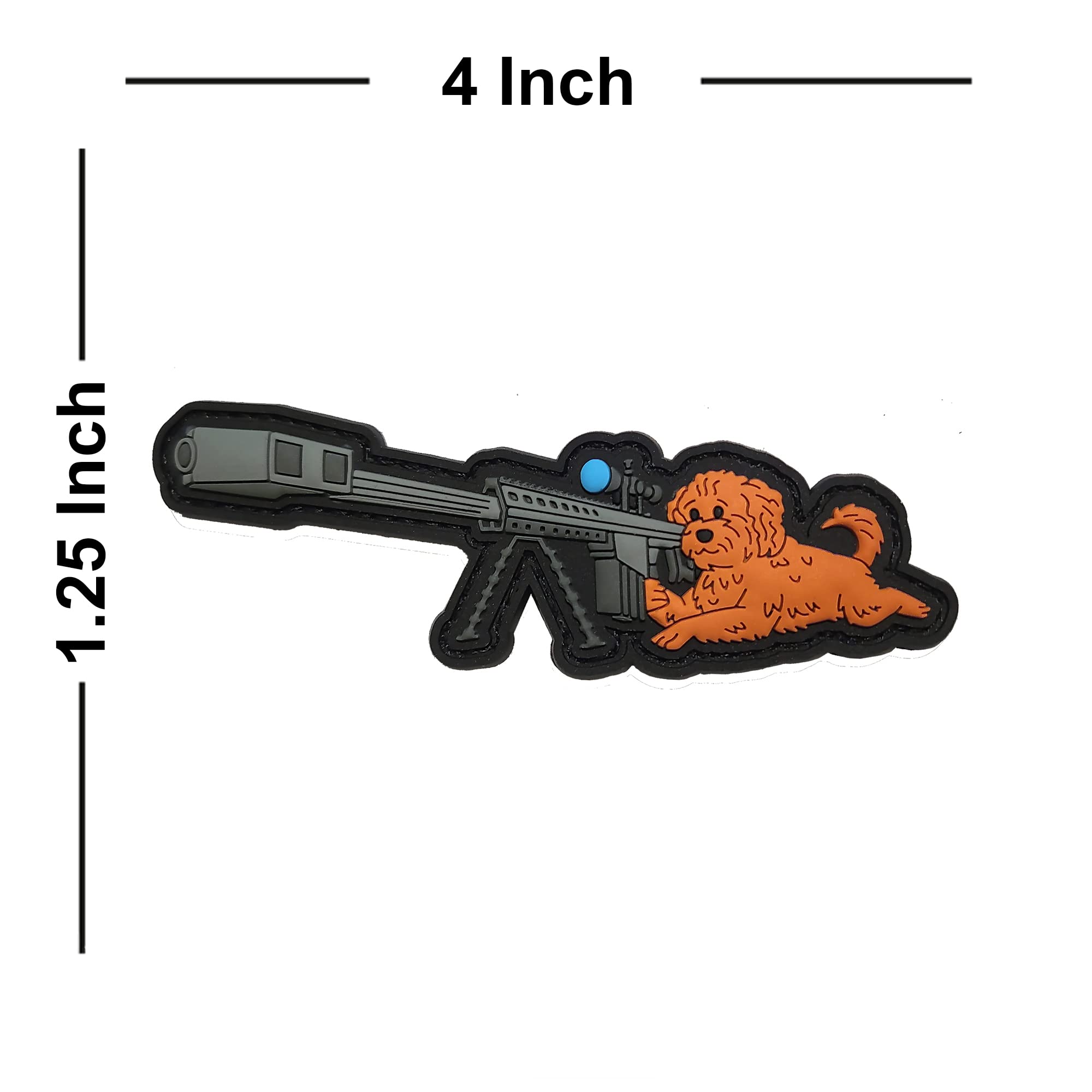 Phoebe The Sniper Poodle PVC Tactical Morale Patch - Funny Military Patch for Tactical Gear, Backpack, Hat & Vest - Perfect for Army Enthusiasts & Outdoor Adventures