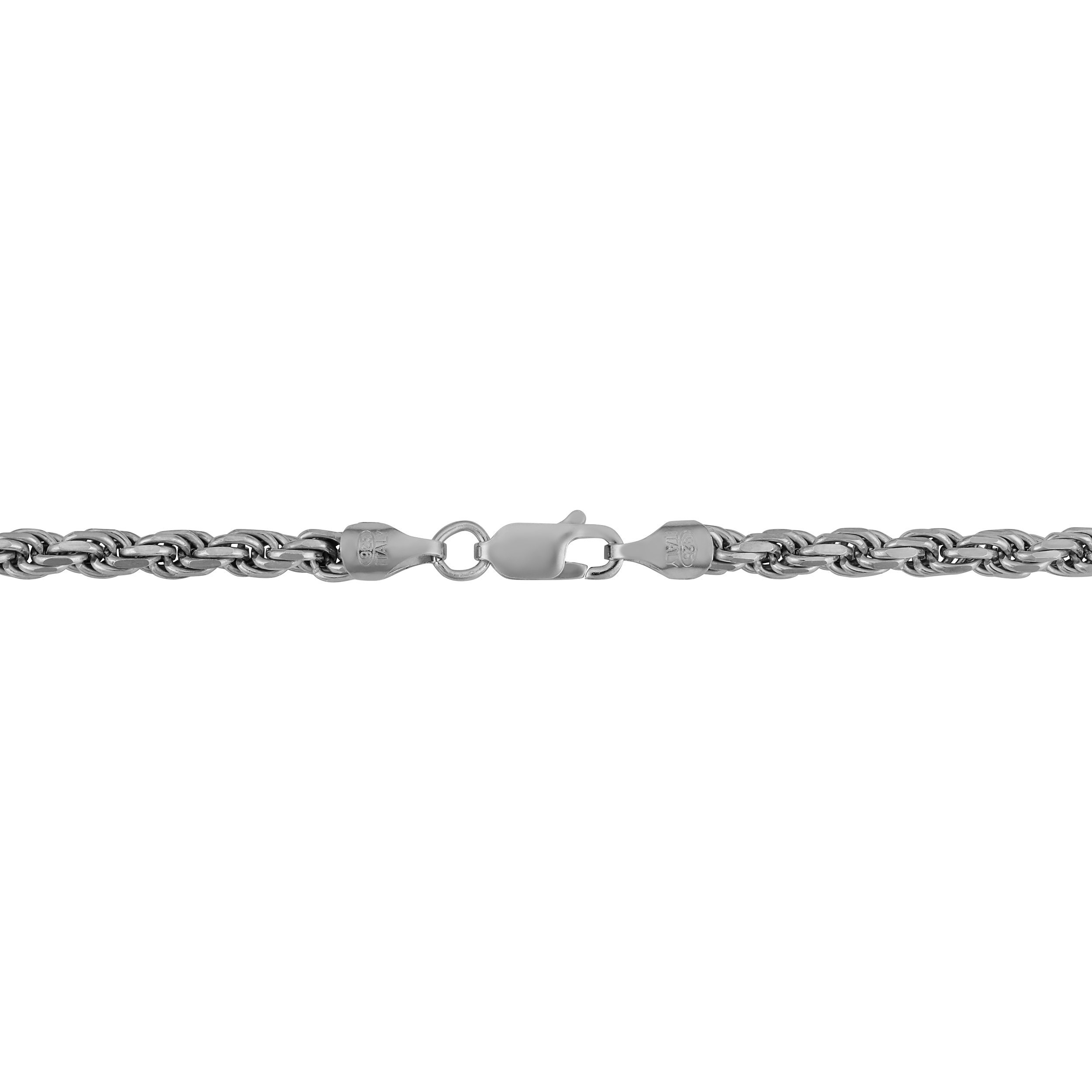 Kooljewelry Men's Sterling Silver 4.7mm Bold Rope Chain Necklace - 925 Silver Jewelry for Men, Durable & Stylish Mens Necklace for Everyday Wear, Gift for Him, Wedding, Anniversary & Special Occasions