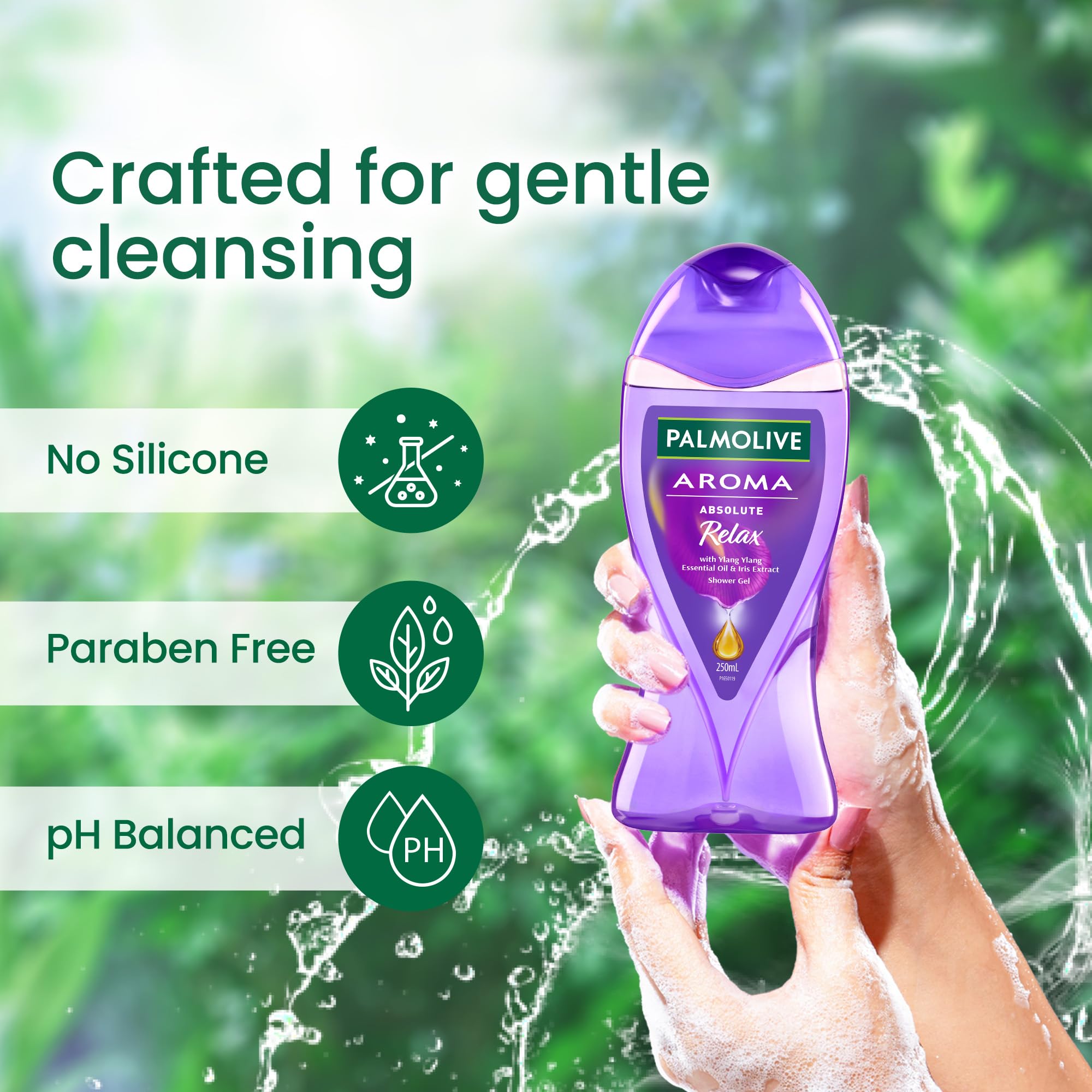 Palmolive Iris Flower & Ylang Ylang Essential Oil Body Wash - Moisturizing & Relaxing Shower Gel for Soft, Youthful Skin | Paraben-Free, Silicone-Free, pH Balanced | 2-Pack (17oz Each) | Perfect for Stress Relief & Aromatherapy Bath Time