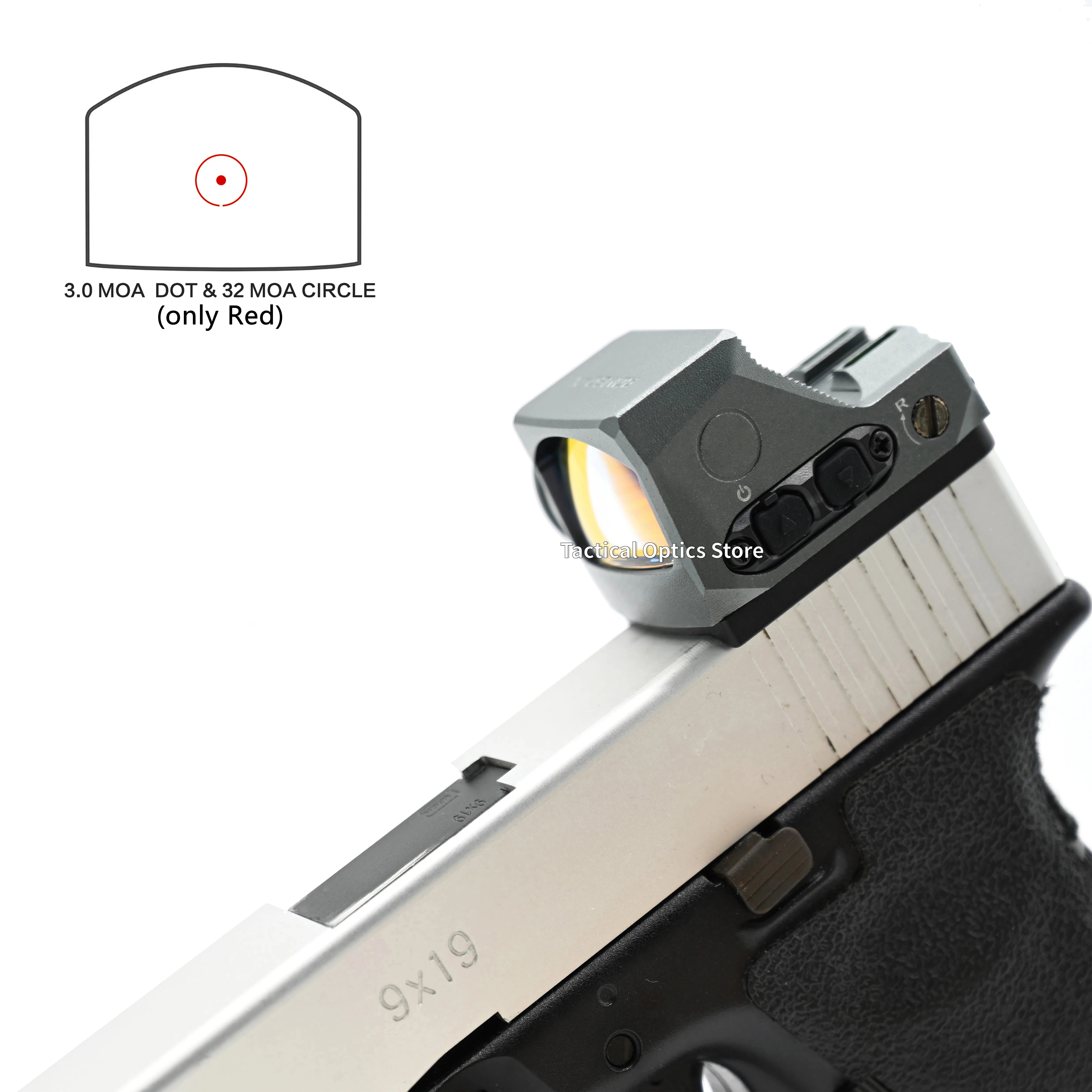 Tactical RX Compact Red Dot Sight for Pistols & Rifles - Aluminum Reflex Sight with 10 Brightness Settings | Perfect for Home Defense, Hunting & Target Shooting