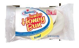 Hostess Jumbo Iced Honey Buns - 4.75 oz Pack of 36 | Sweet Breakfast Pastries, Snacks for Office, School & Road Trips
