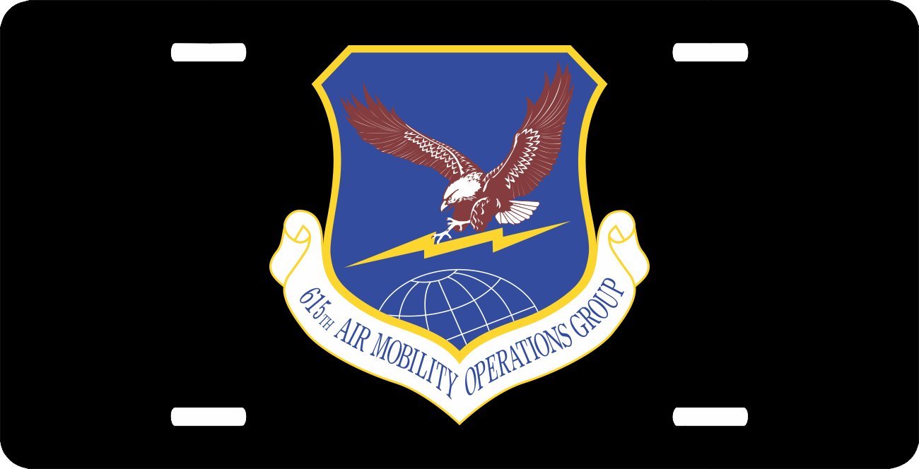 US Air Force 615th AMOG License Plate - Military Vehicle Accessory for Cars, Trucks & Motorcycles - Show Your Military Pride on the Road