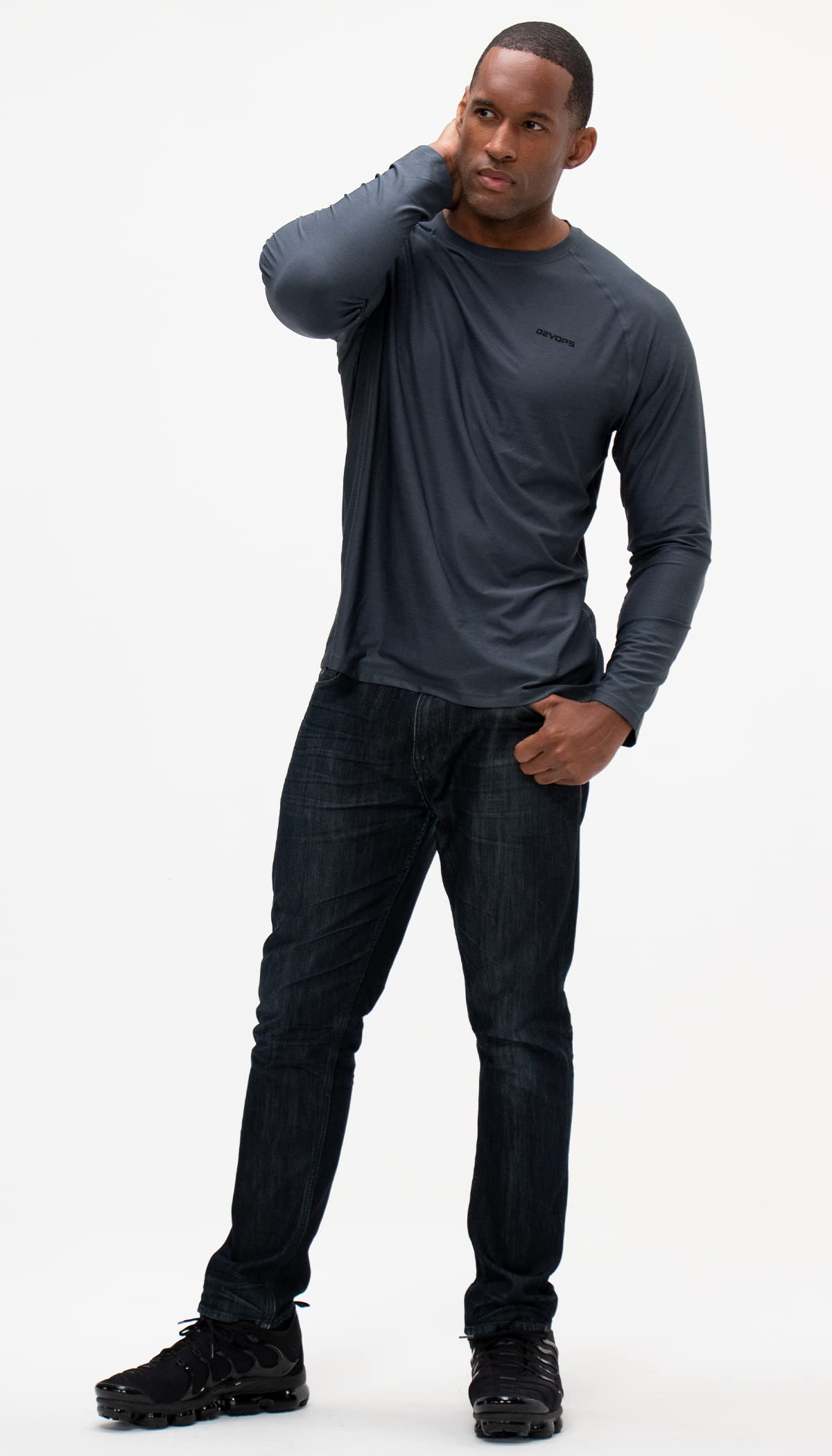 DEVOPS Men's Hoodie - Long Sleeve Pullover for Fishing, Hiking, Running & Workout | Comfortable Casual Wear for Outdoor Activities & Gym
