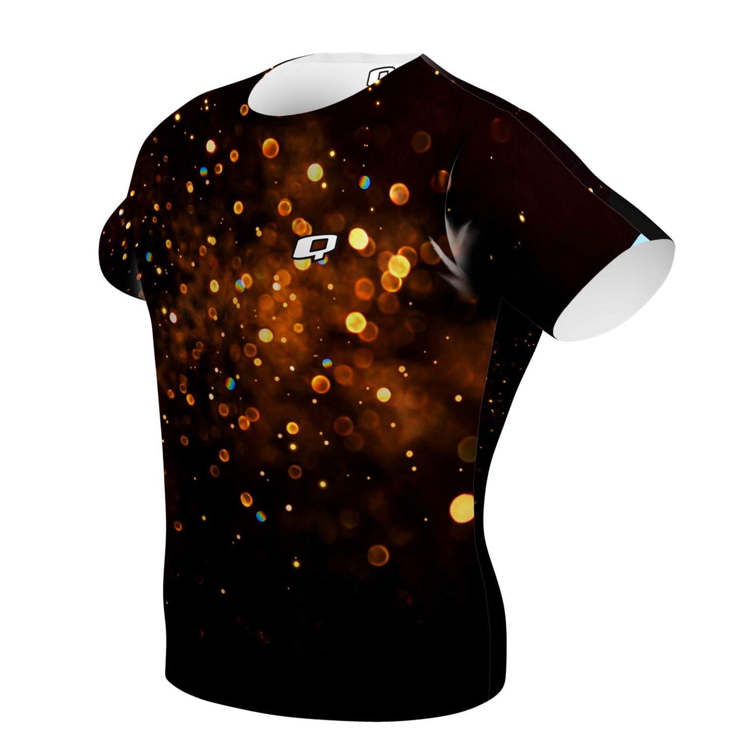 Sparkle Burst Gold Performance Shirt - Moisture Wicking Athletic Top for Women - Gym, Yoga & Running Workout Shirts