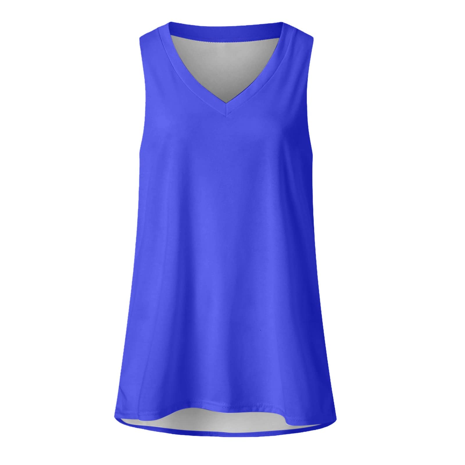 Women's Cotton V-Neck Tank Tops - Summer Sleeveless Blouse for Casual Wear