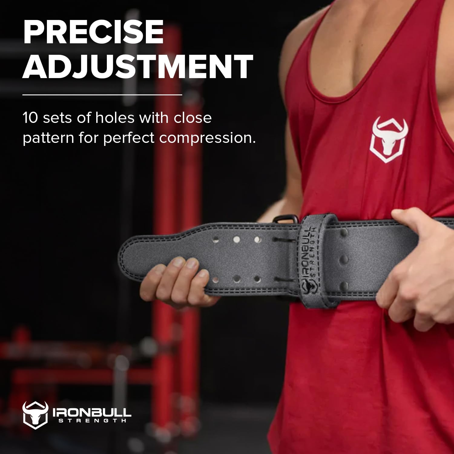 IPF Approved Powerlifting Belt 10mm - Leather Weight Lifting Belt for Squats, Deadlifts & Bench Press - 4 Inch Gym Belt for Men & Women - Back Support for Strength Training, Powerlifting & CrossFit - Perfect for Home Gym & Professional Competitions