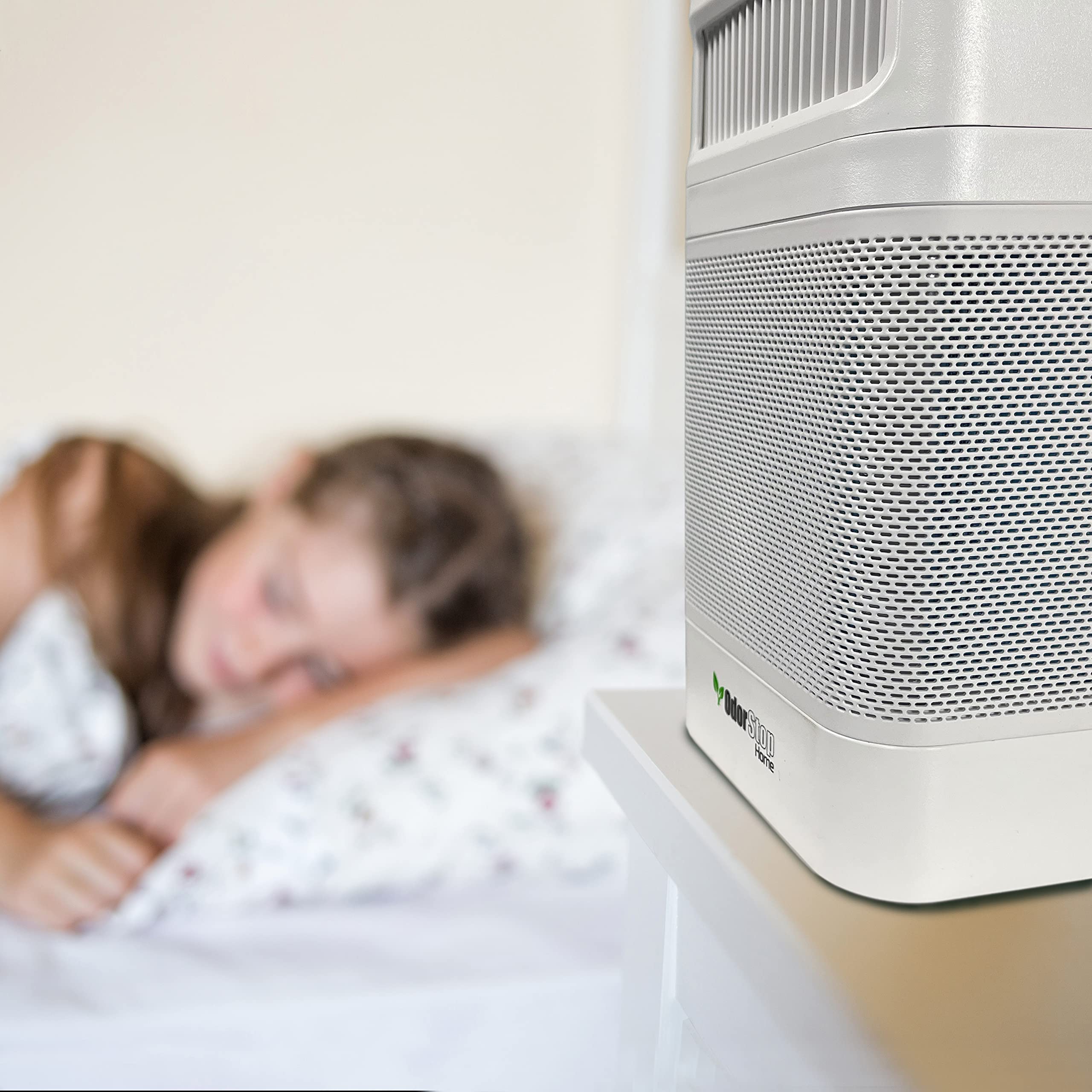 OdorStop OSAP2W HEPA Air Purifier for Home & Office - Covers 300 sq ft, USB Charger, White - Perfect for Bedrooms, Living Rooms & Small Spaces