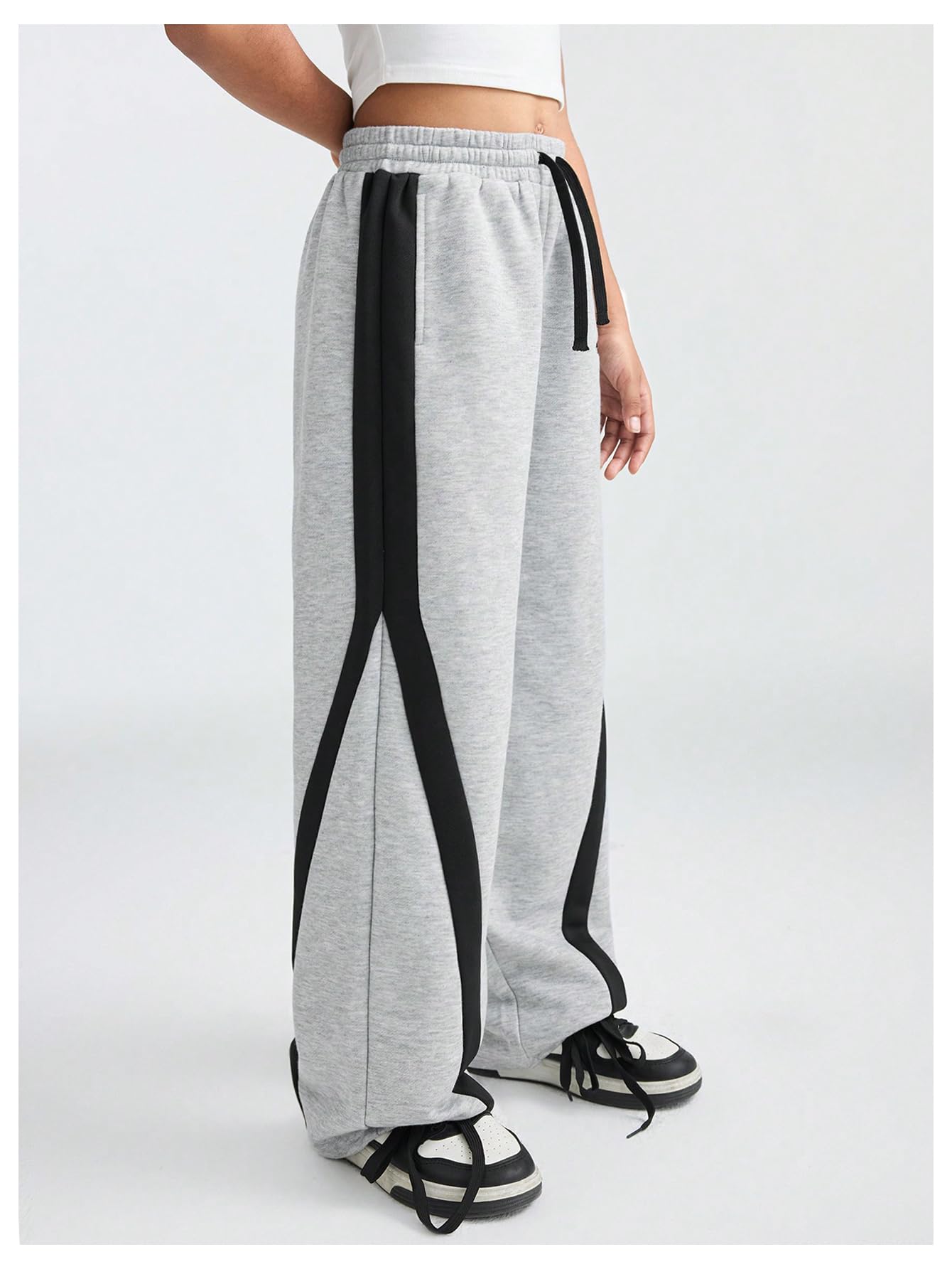 Girl's Wide Leg Sweatpants - High Waist Drawstring Baggy Pants for Workout & Casual Wear | Trendy Loungewear for Teens, Yoga, Running & Everyday Comfort