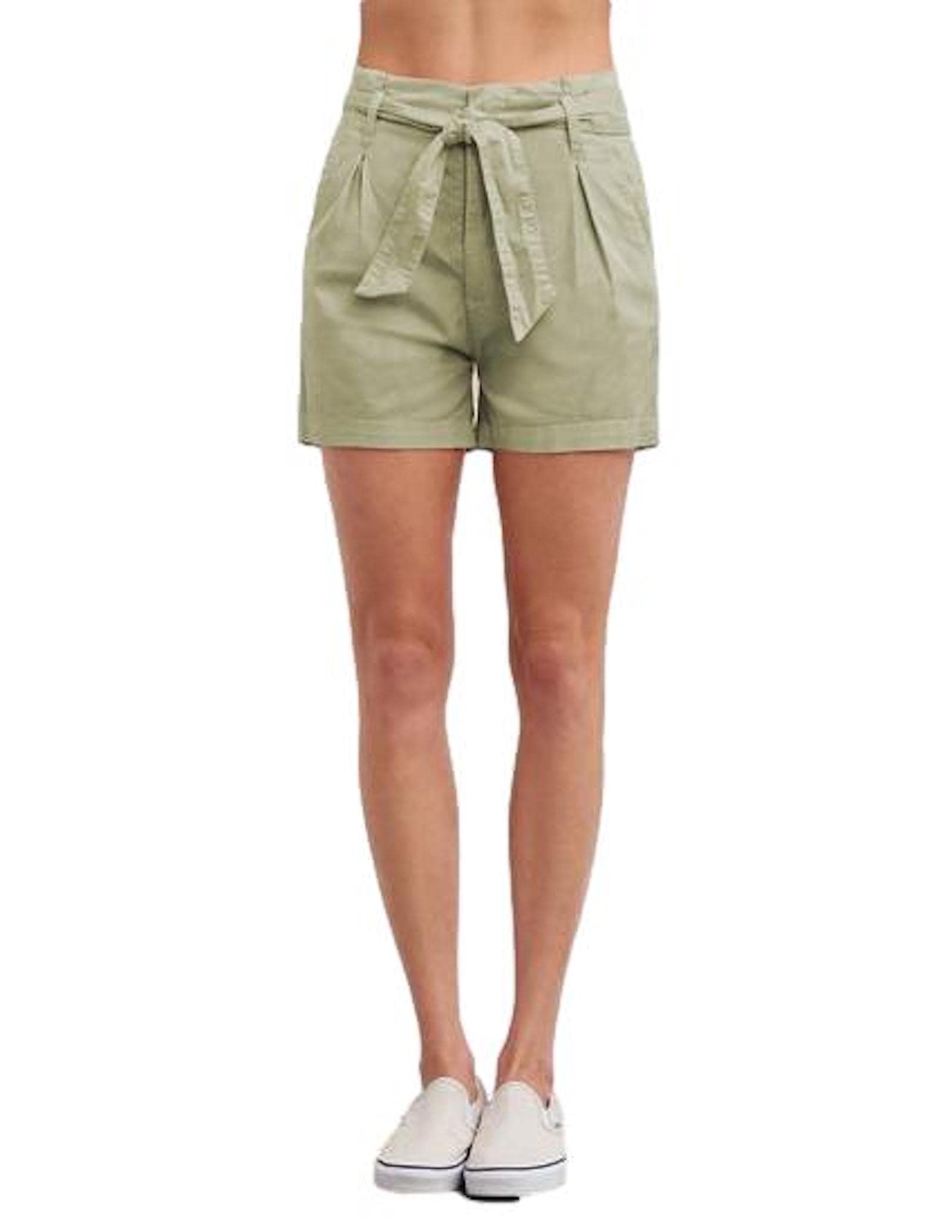 SUNDRY Women's High Waisted Heart Print Paperbag Shorts - Summer Casual Shorts for Women, Beach Vacation, Streetwear Fashion