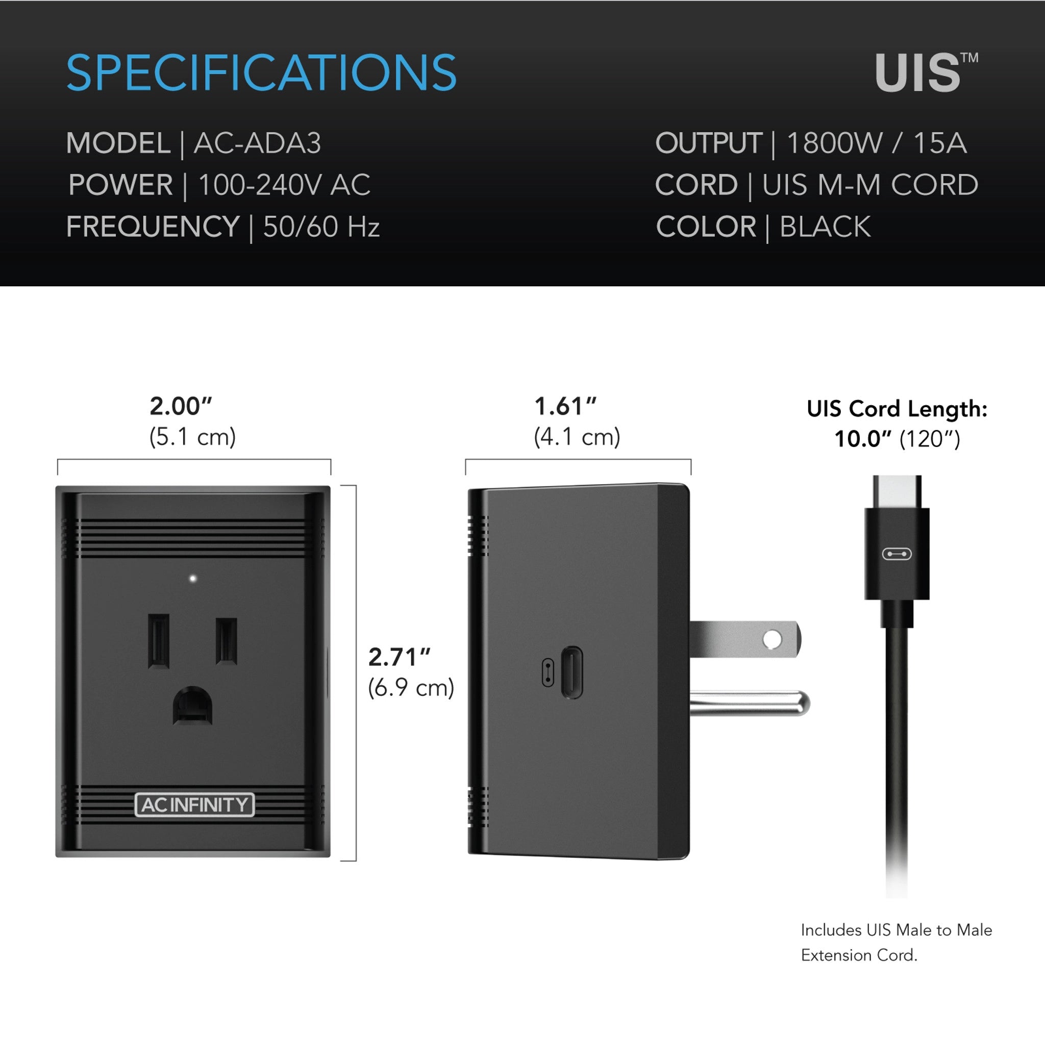 UIS Control Plug for Outlet Powered Equipment - Smart Power Adapter for Home & Office Electronics