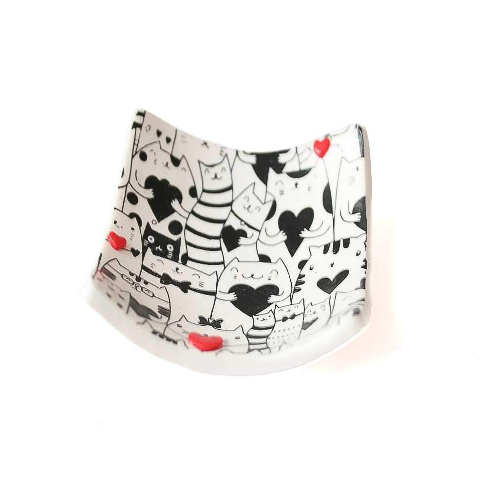 Small Cat-Themed Ring Holder & Trinket Dish - Perfect Home Decor & Housewarming Gift for Cat Lovers | Ideal for Jewelry Organization and Bathroom Vanity Display