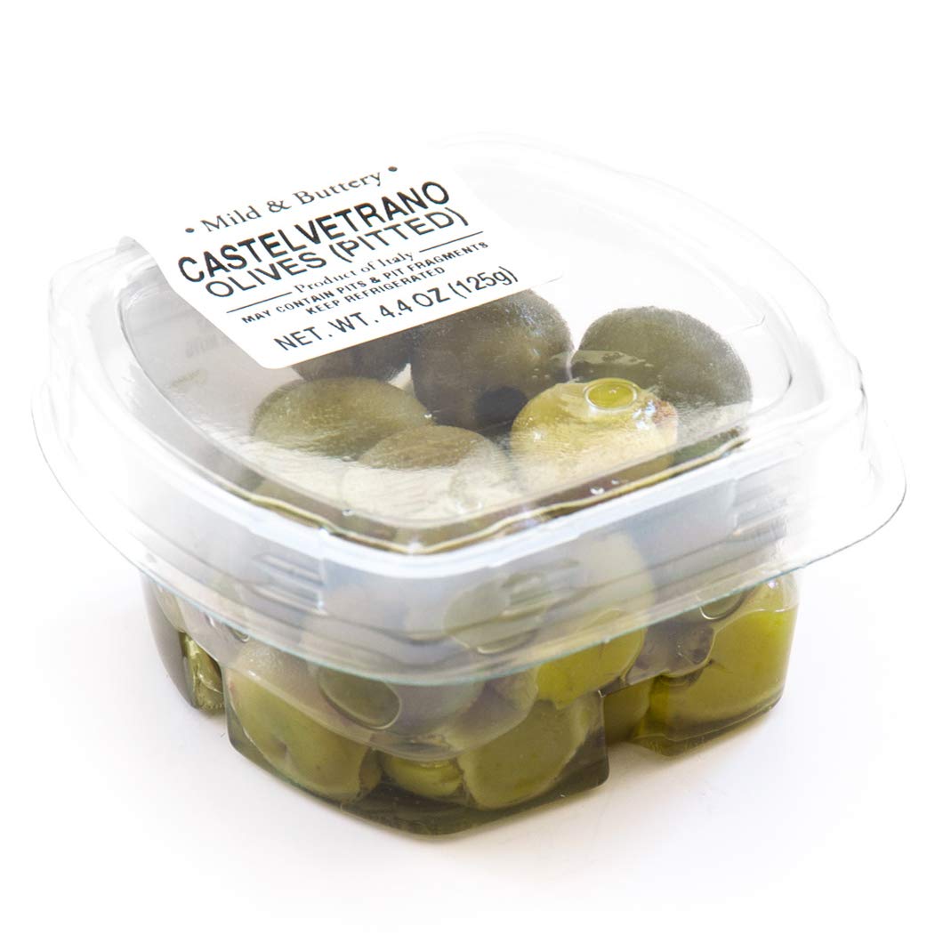Fresh Pitted Castelvetrano Olives - 4.4 oz Jar | Premium Italian Green Olives for Salads, Charcuterie Boards & Mediterranean Recipes