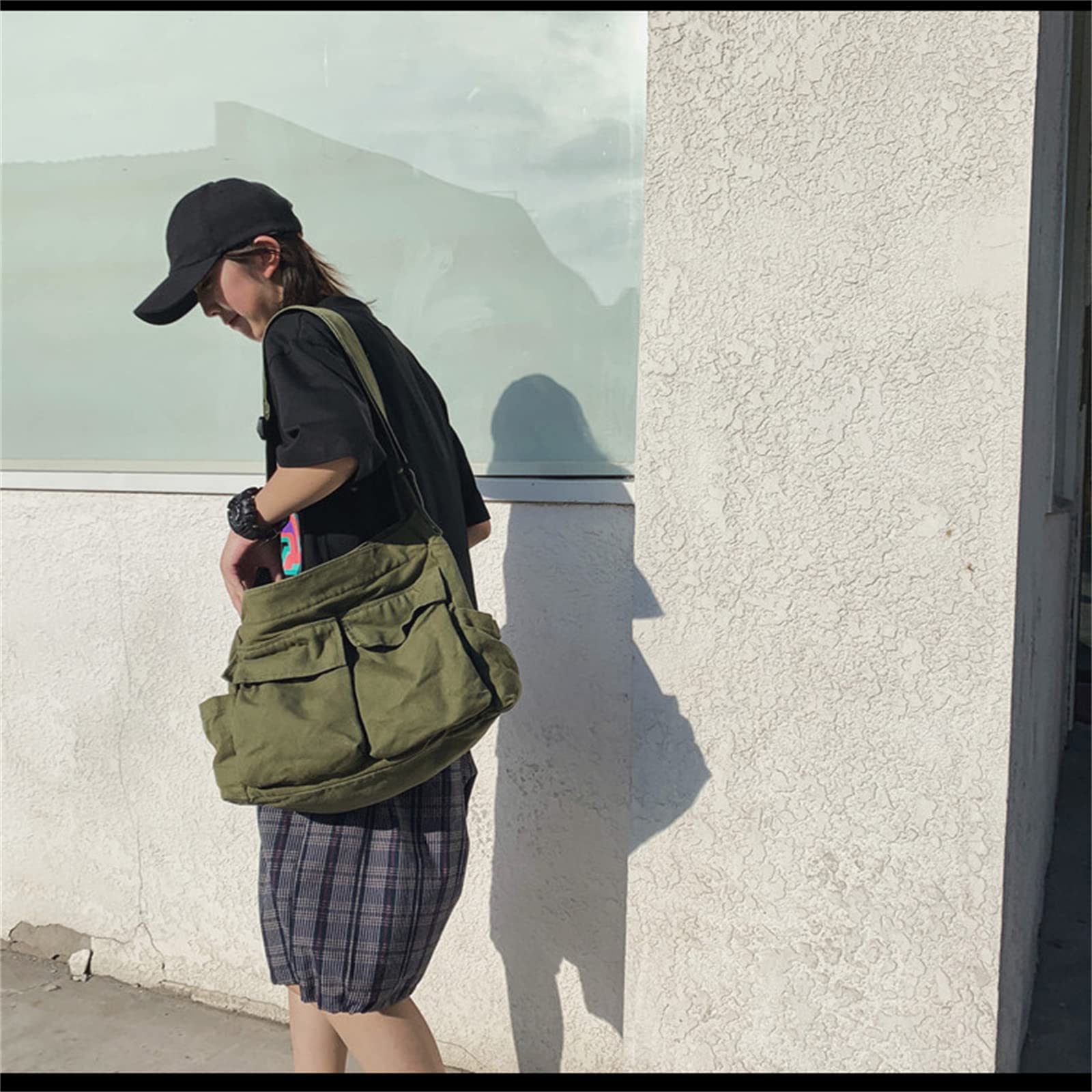 Stylish Canvas Messenger Bag for Women & Men - Large Hobo Tote Crossbody Shoulder Bag with Multiple Pockets | Perfect for Work, Travel & Daily Commute