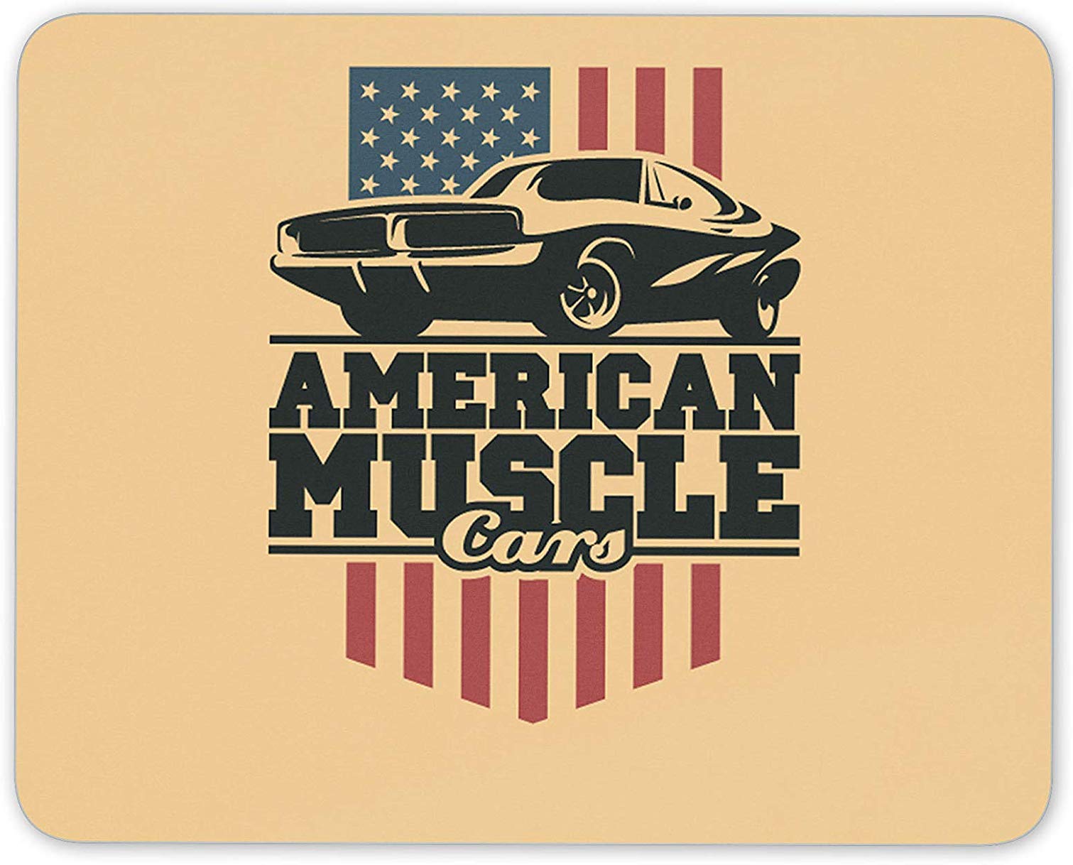 8 x 10 Inch Mouse Pad with American Muscle Cars Design - Non-Slip Rubber Base Gaming & Office Mousepad - Perfect Gift for Him, Her, Dad & Mom - Ideal for Computer Work, Gaming & Home Office Use