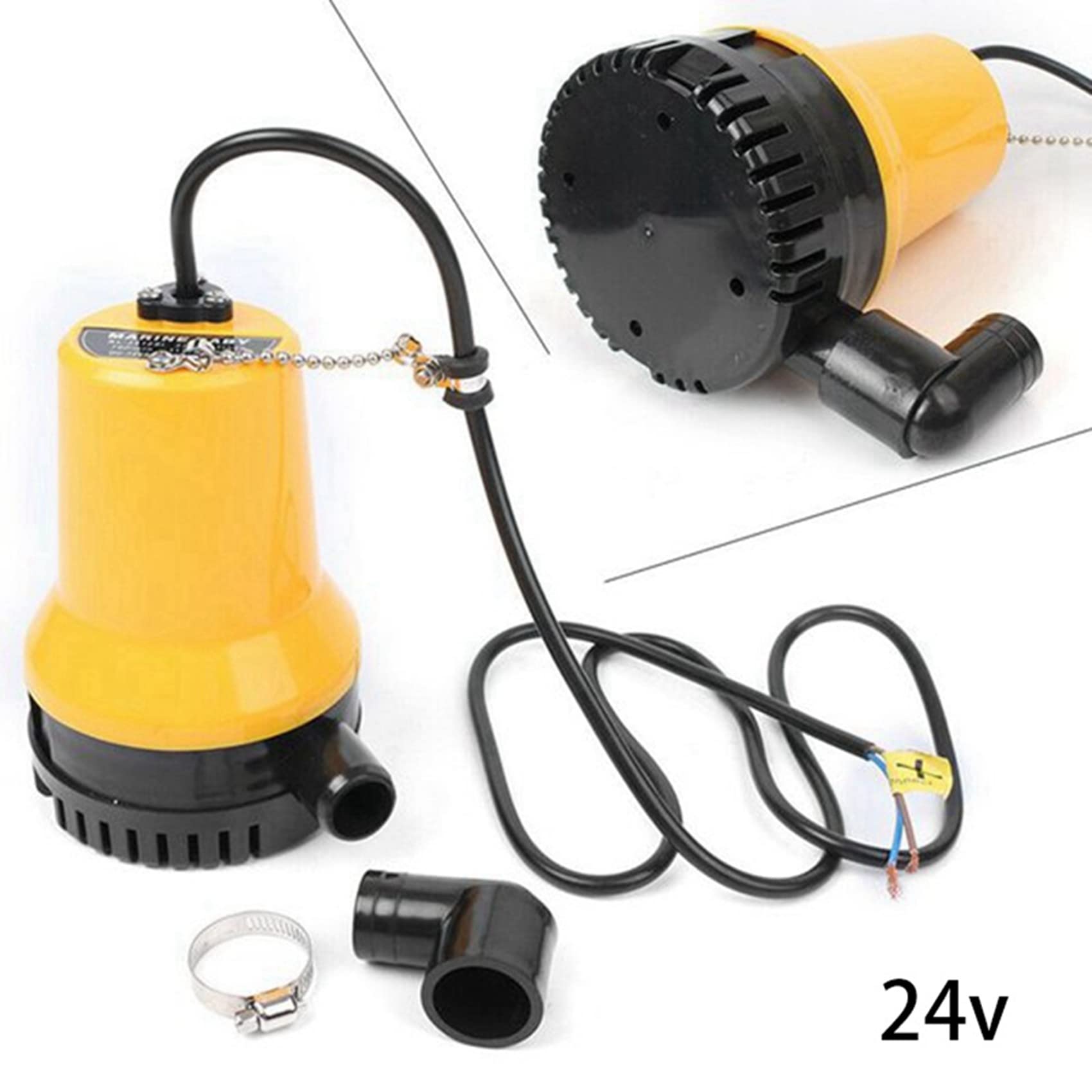 2X 50W 4500L/H 5M DC 24V Solar Water Pump Brushless Motor Submersible Water Circulation Pump for Fish Pond, Irrigation, Fountain & Solar Power Systems