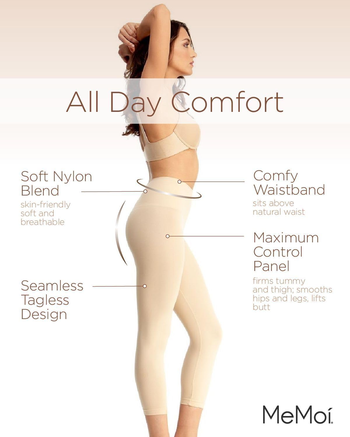 SlimMe High Waisted Tummy Control Shapewear Leggings for Women - Comfortable & Breathable Compression Pants for Workout, Yoga & Everyday Wear