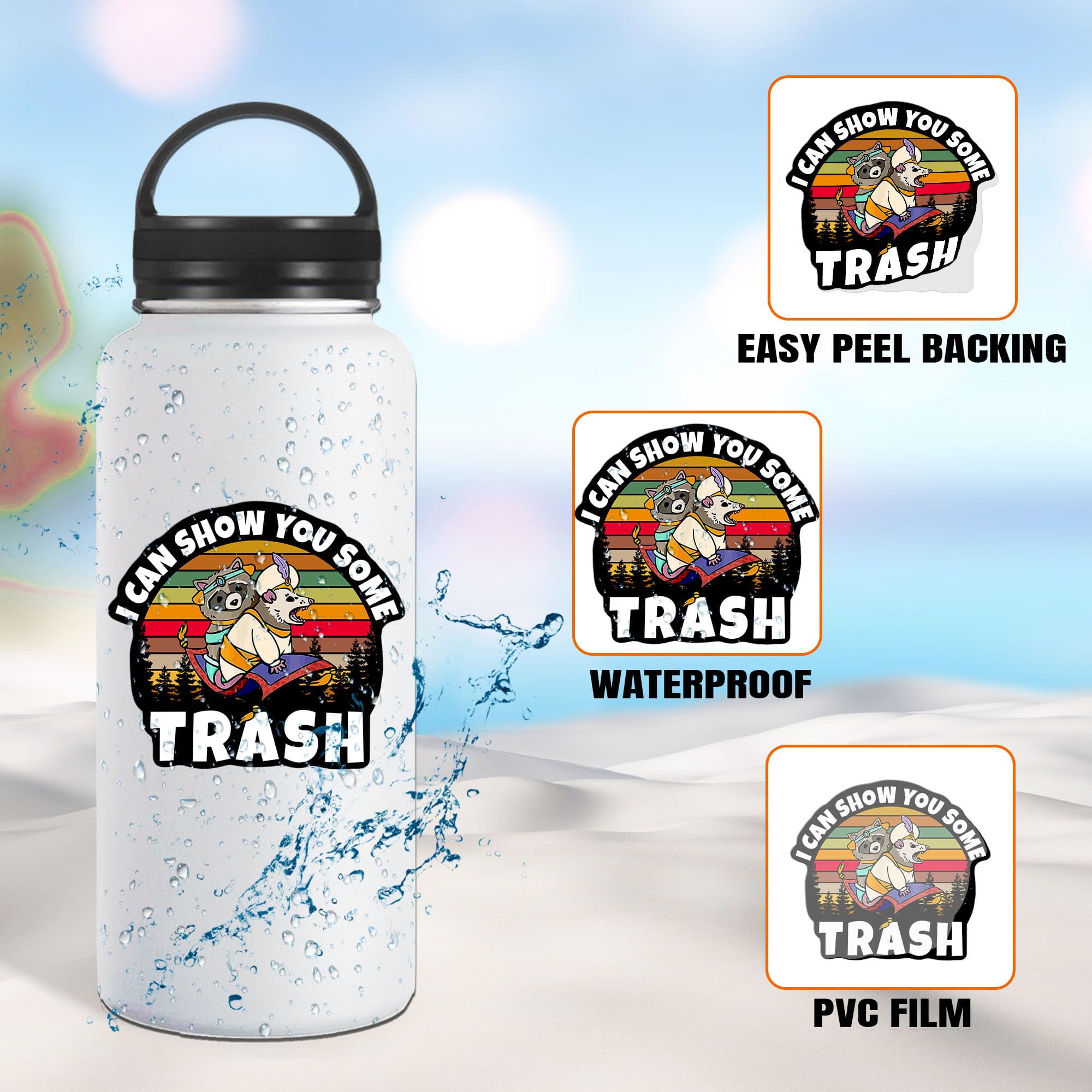 3PCS Funny Raccoon Possum Meme Stickers - Die-Cut Waterproof Vinyl Decals for Water Bottles, Phone Cases, Laptops & Cars (2 Inches) - Perfect for Animal Lovers & Humor Gifts