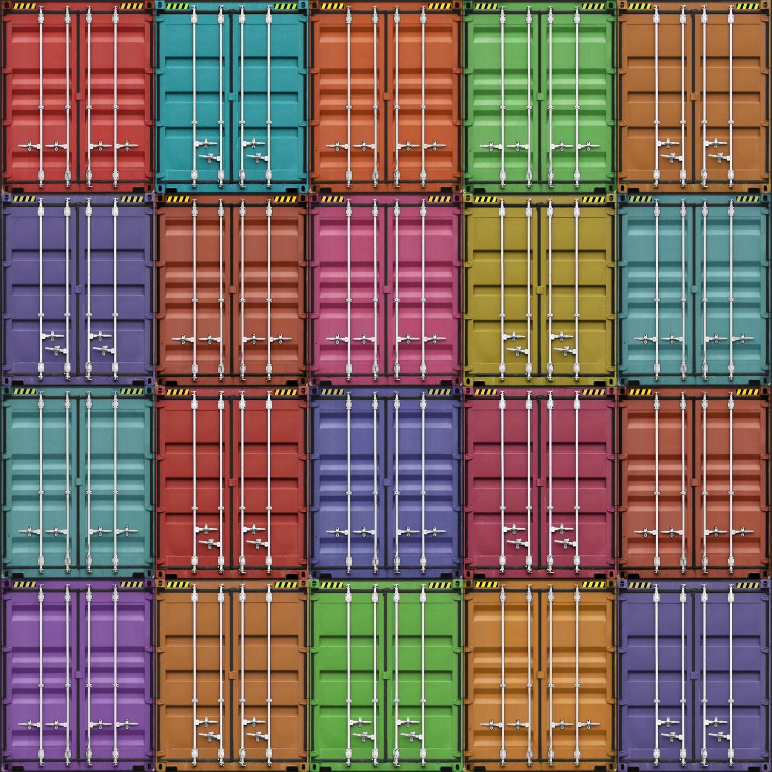 Freight Containers Wall Decal - Peel and Stick Removable Graphic Art (18x18 Inches) - Perfect for Home, Office & Dorm Room Decor