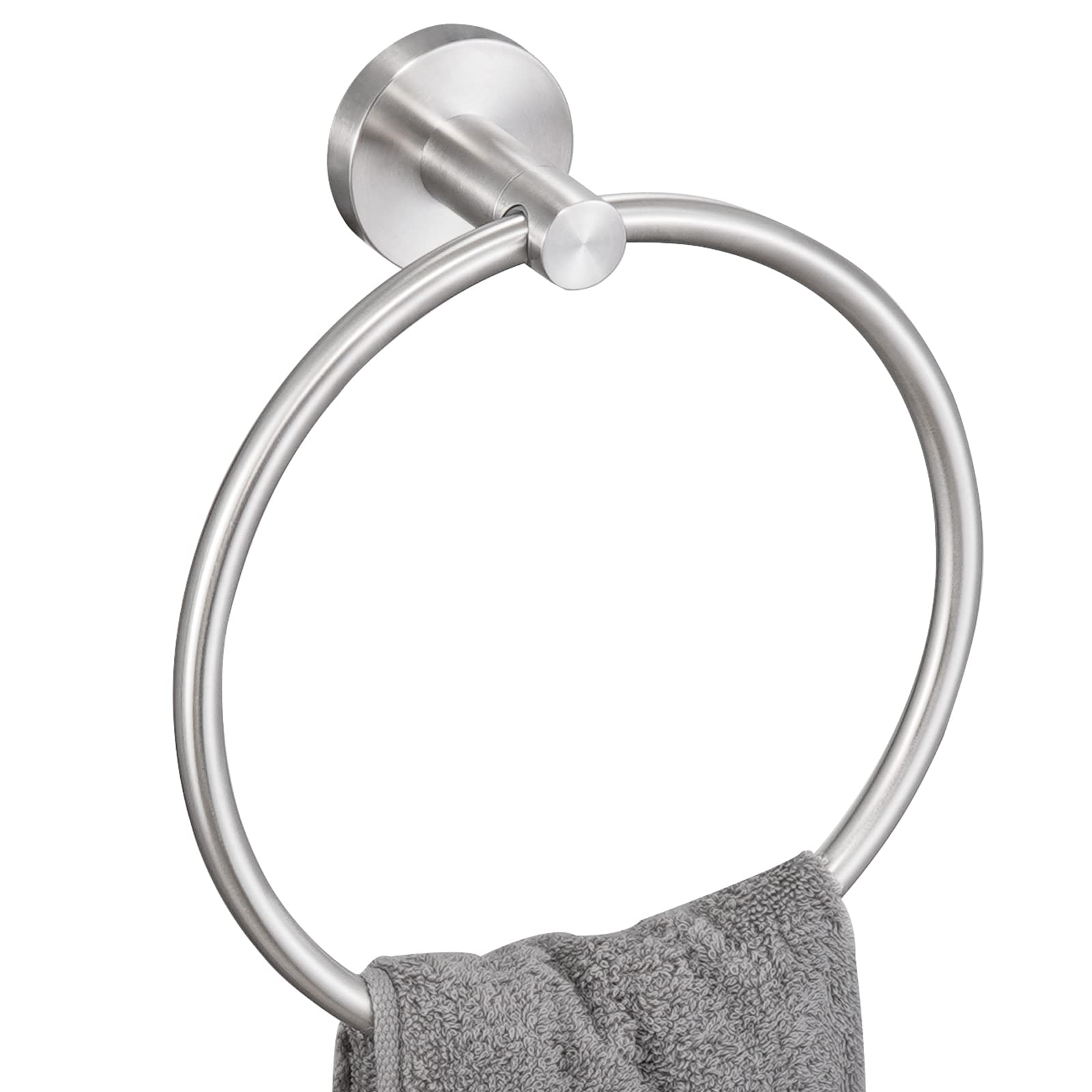 KES Stainless Steel Towel Ring for Bathroom - Wall Mount Hand Towel Holder with Brushed Finish (SUS304, Round Design A2180DG-2) - Perfect for Bathrooms, Kitchens & Powder Rooms