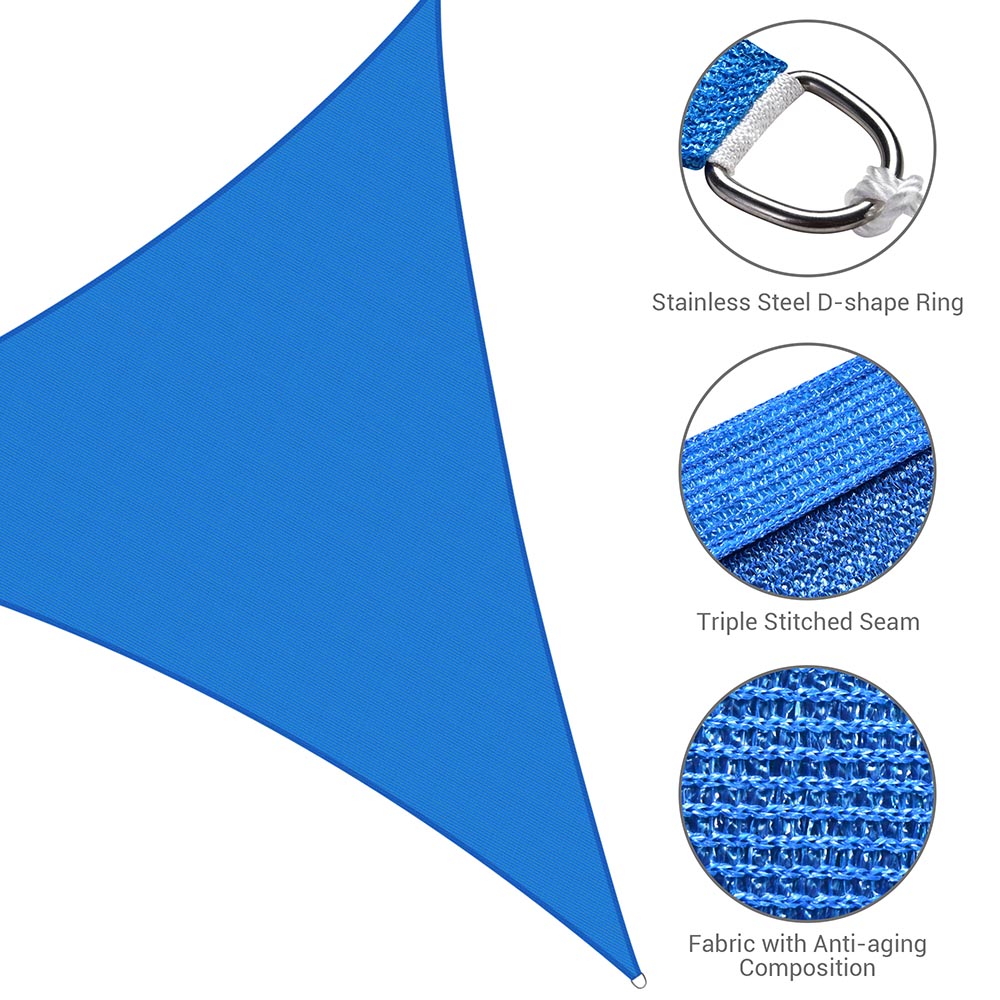 28' Triangle Shade Sail for Patios & Pools - UV Protection Outdoor Canopy for Backyard, Garden, Deck - TheLAShop Premium Sun Shade Cover for Summer Relaxation