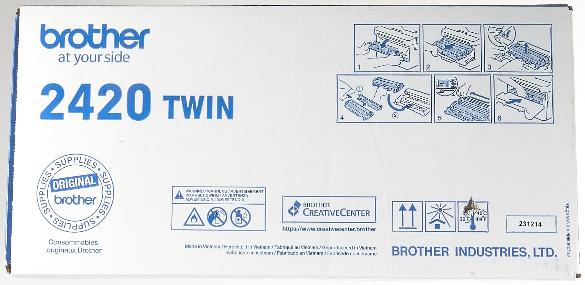 Brother TN-2420TWIN High Yield Black Toner Cartridge Twin Pack (2-Pack) | Genuine OEM Supplies | Compatible with Brother Printers for Office & Home Use