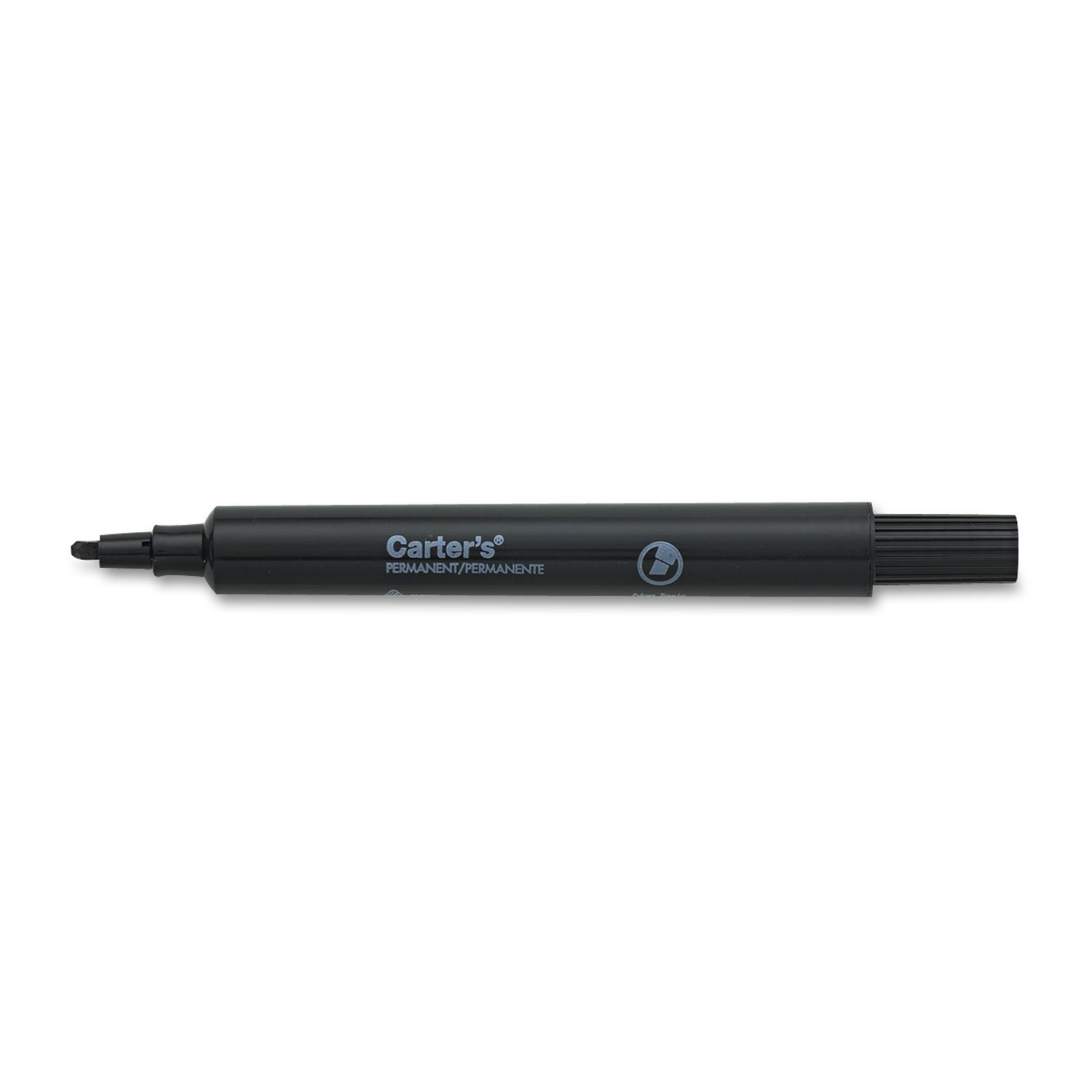 Avery Carters Chisel Tip Permanent Marker - Black Ink, Pack of 12 - Ideal for Office, School, Art Projects & Labeling